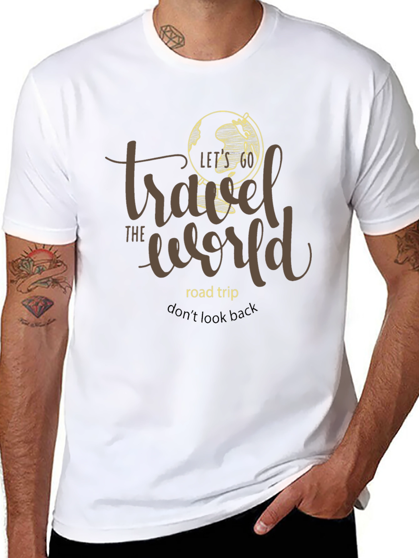 Travel the World Graphic Tee - Black