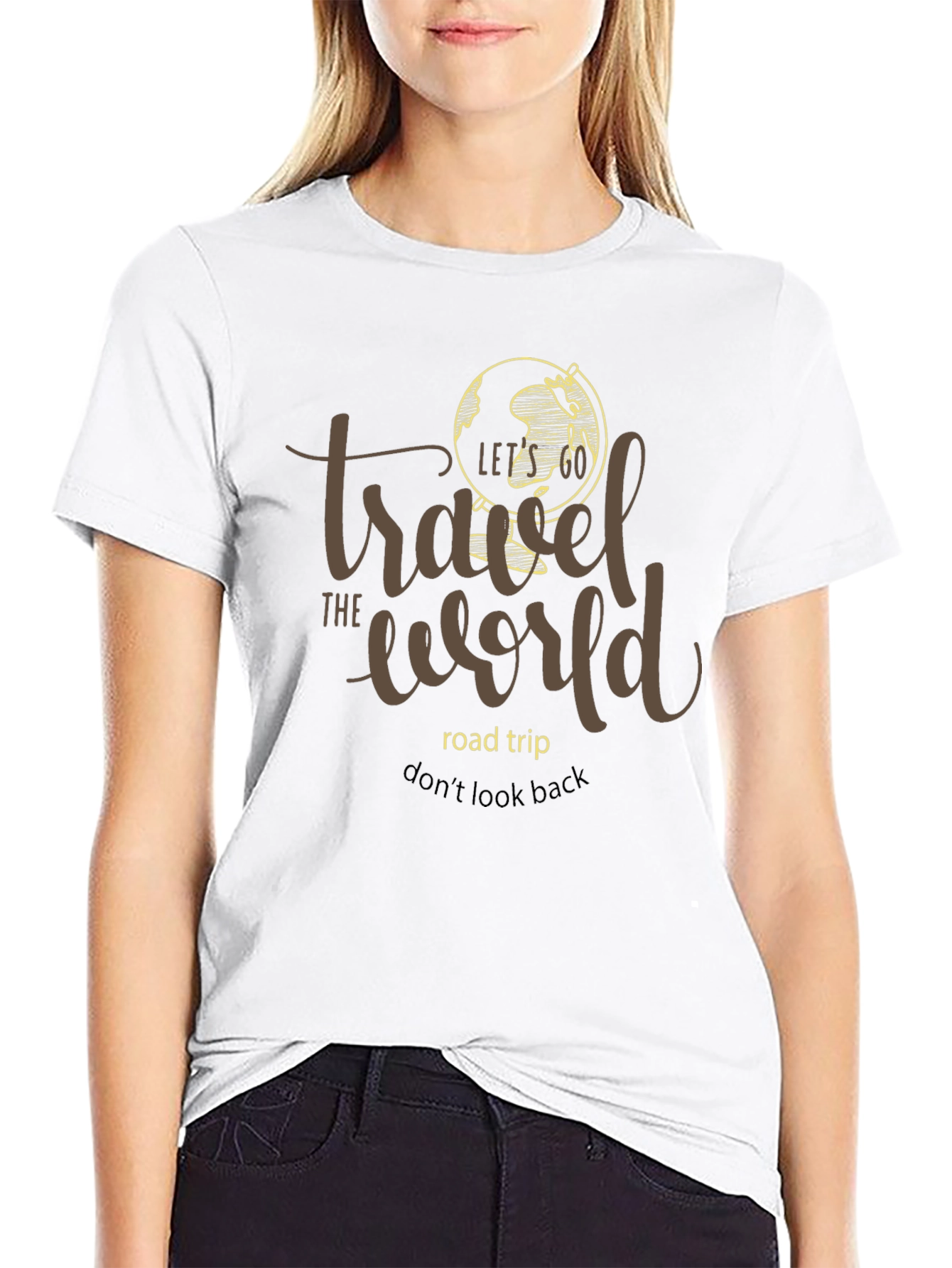 Travel the World Graphic Tee - Black