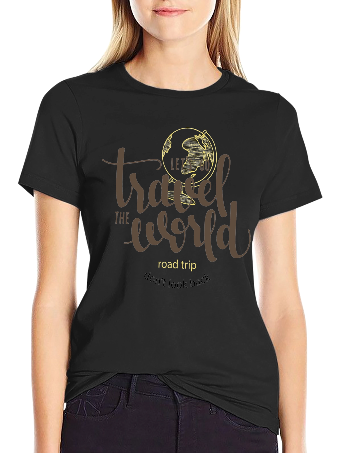 Travel the World Graphic Tee - Black