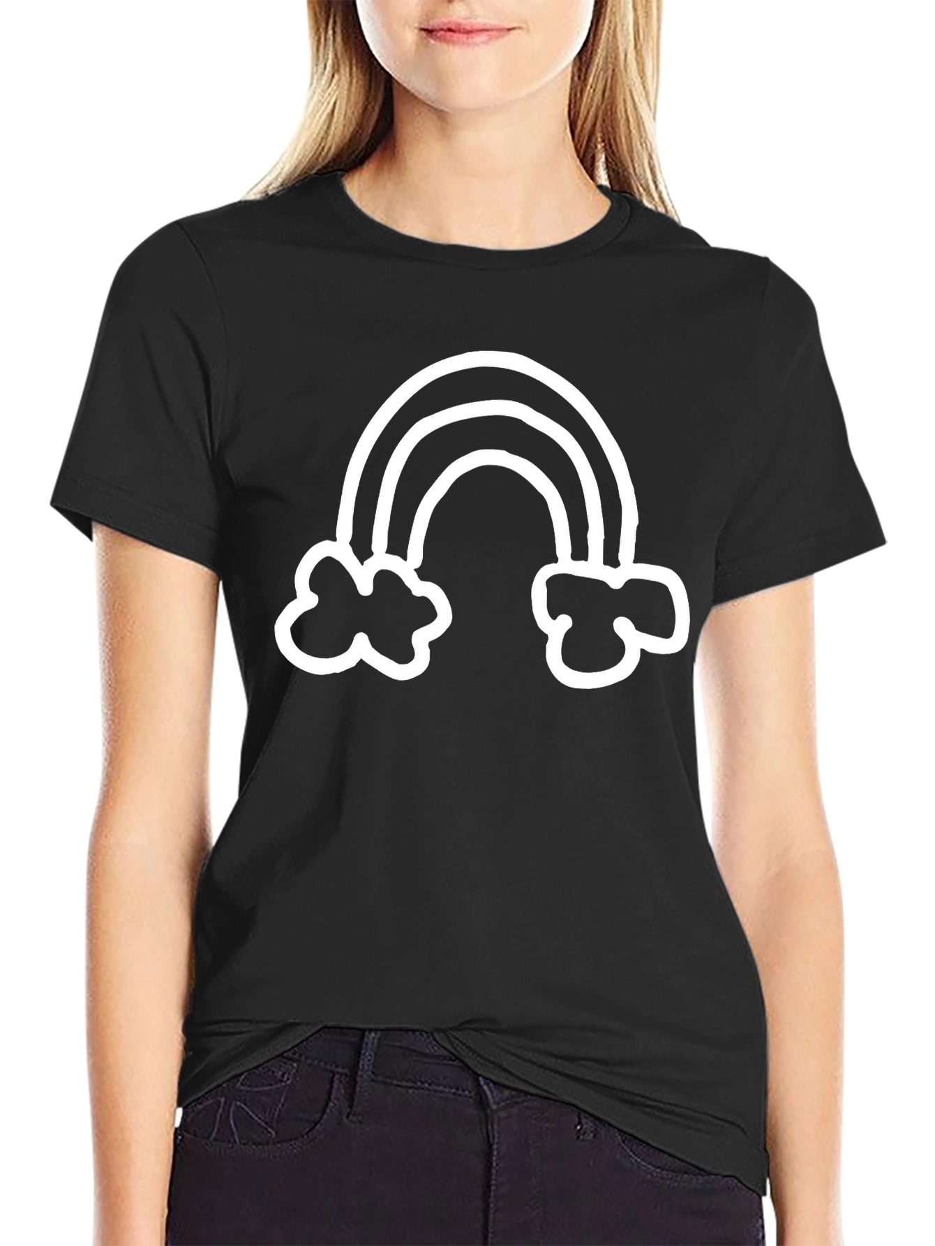 Rainbow Graphic Black T-Shirt - Casual Comfort