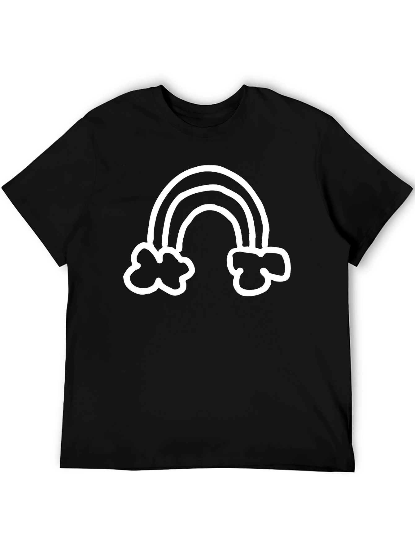 Rainbow Graphic Black T-Shirt - Casual Comfort