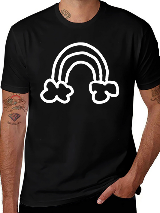 Rainbow Graphic Black T-Shirt - Casual Comfort