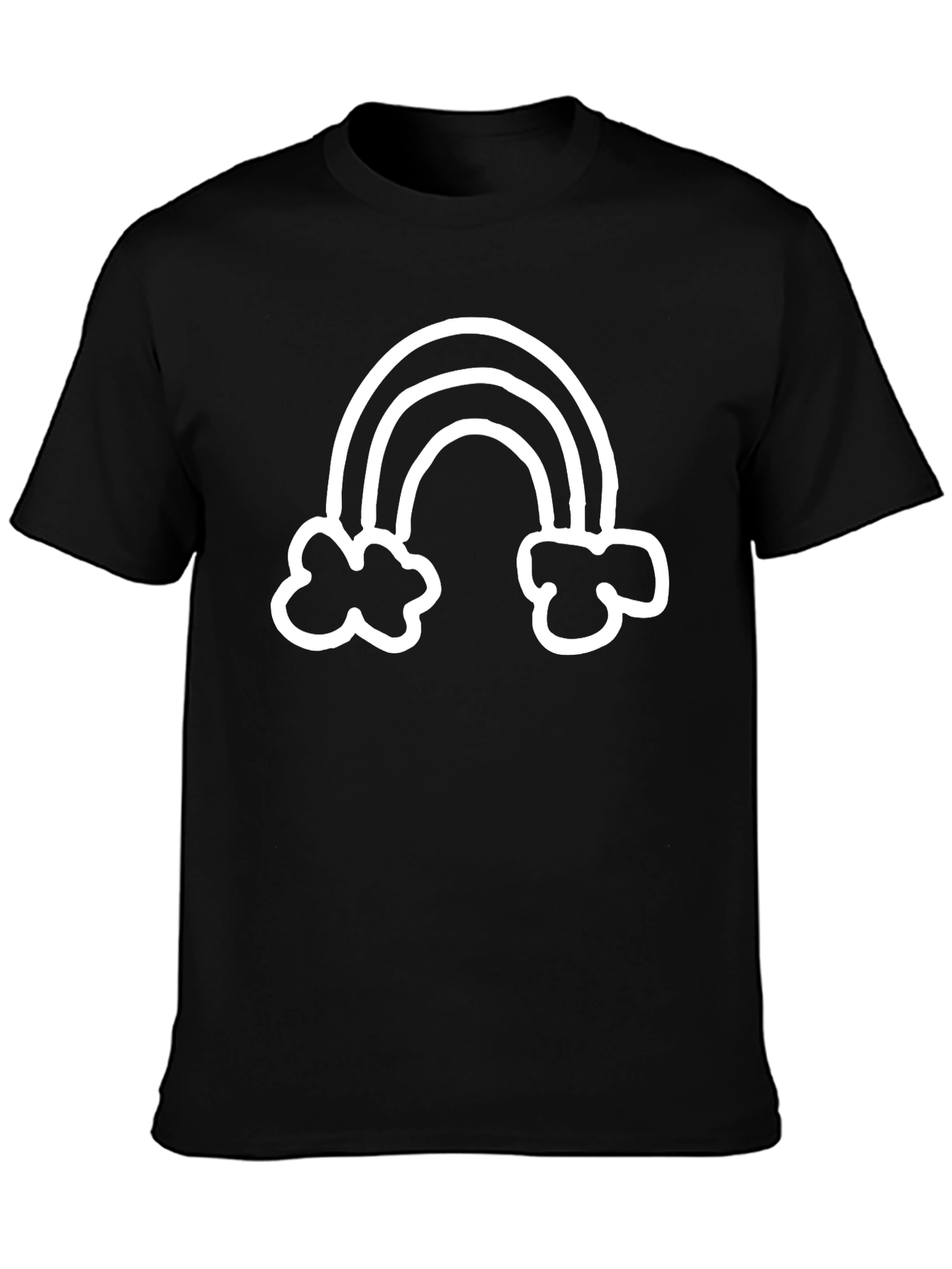 Rainbow Graphic Black T-Shirt - Casual Comfort