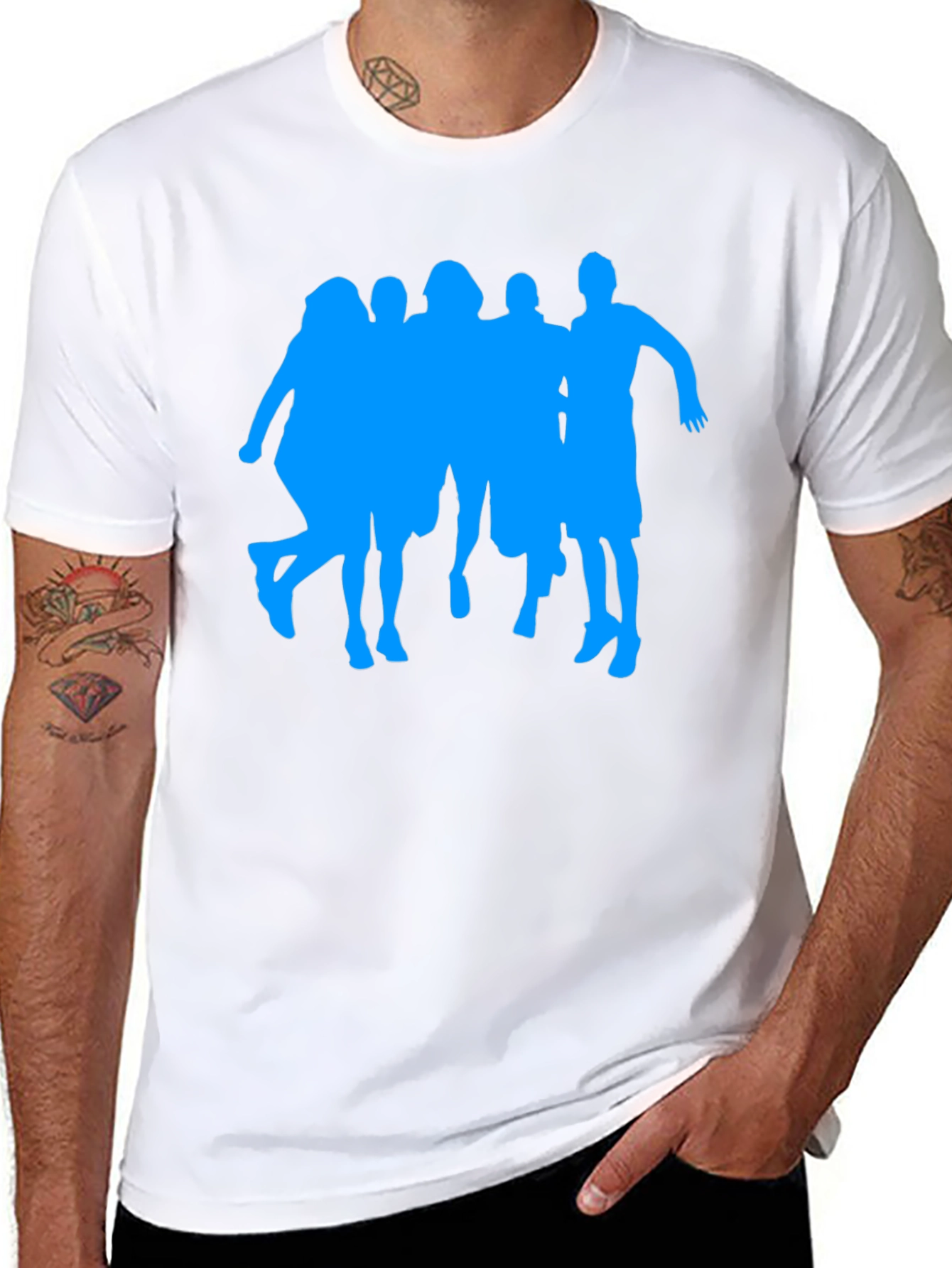 Silhouette Crew Graphic Tee - Casual Black T-Shirt