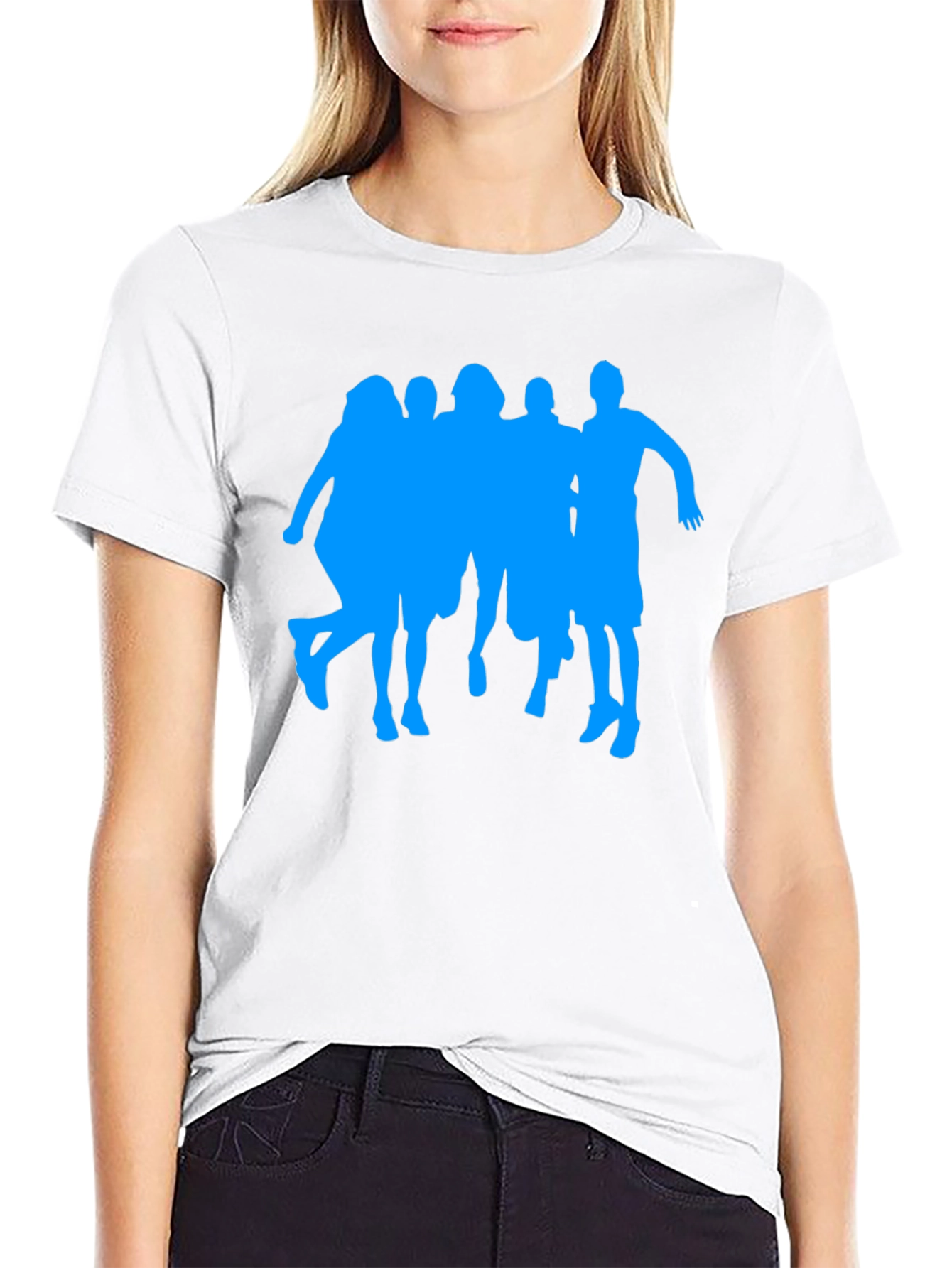 Silhouette Crew Graphic Tee - Casual Black T-Shirt