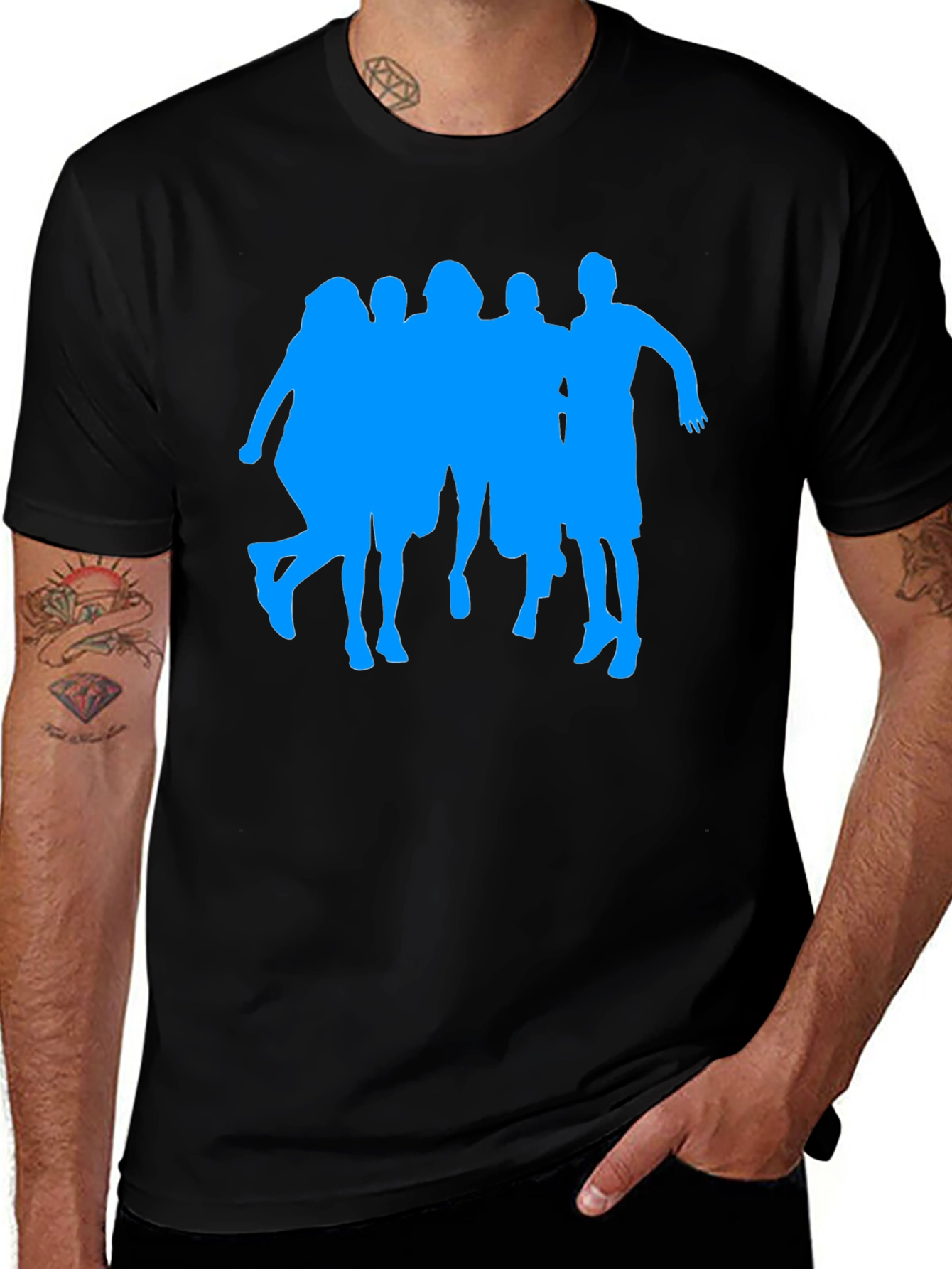 Silhouette Crew Graphic Tee - Casual Black T-Shirt