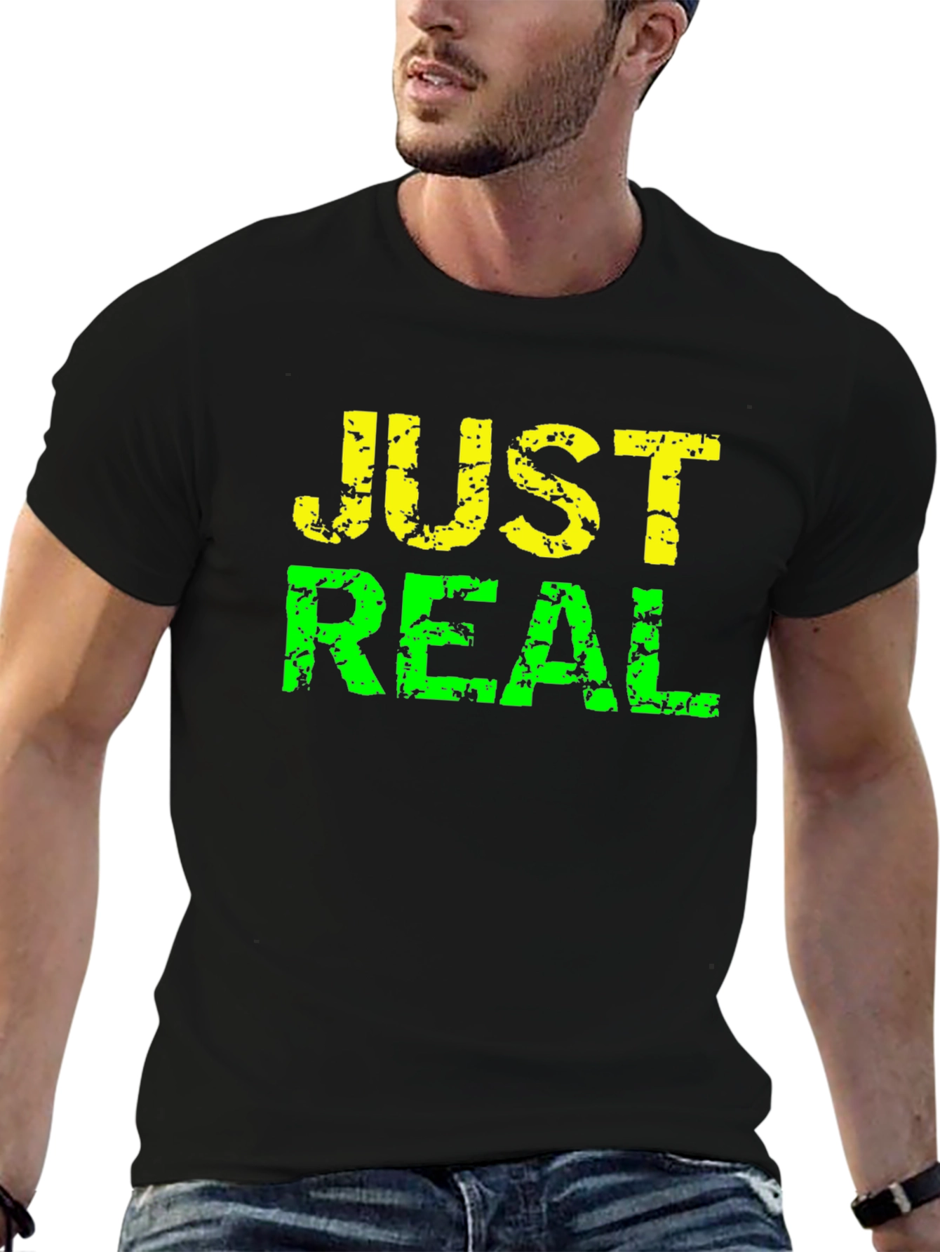 Just Real Distressed Graphic Tee