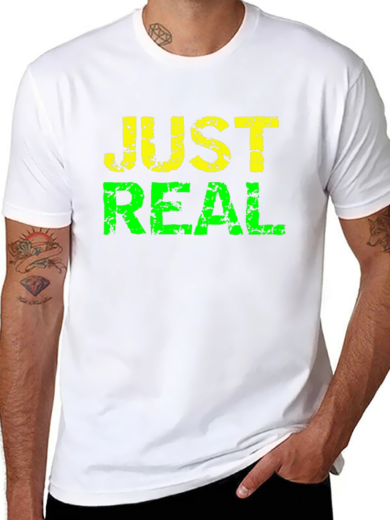 Just Real Distressed Graphic Tee