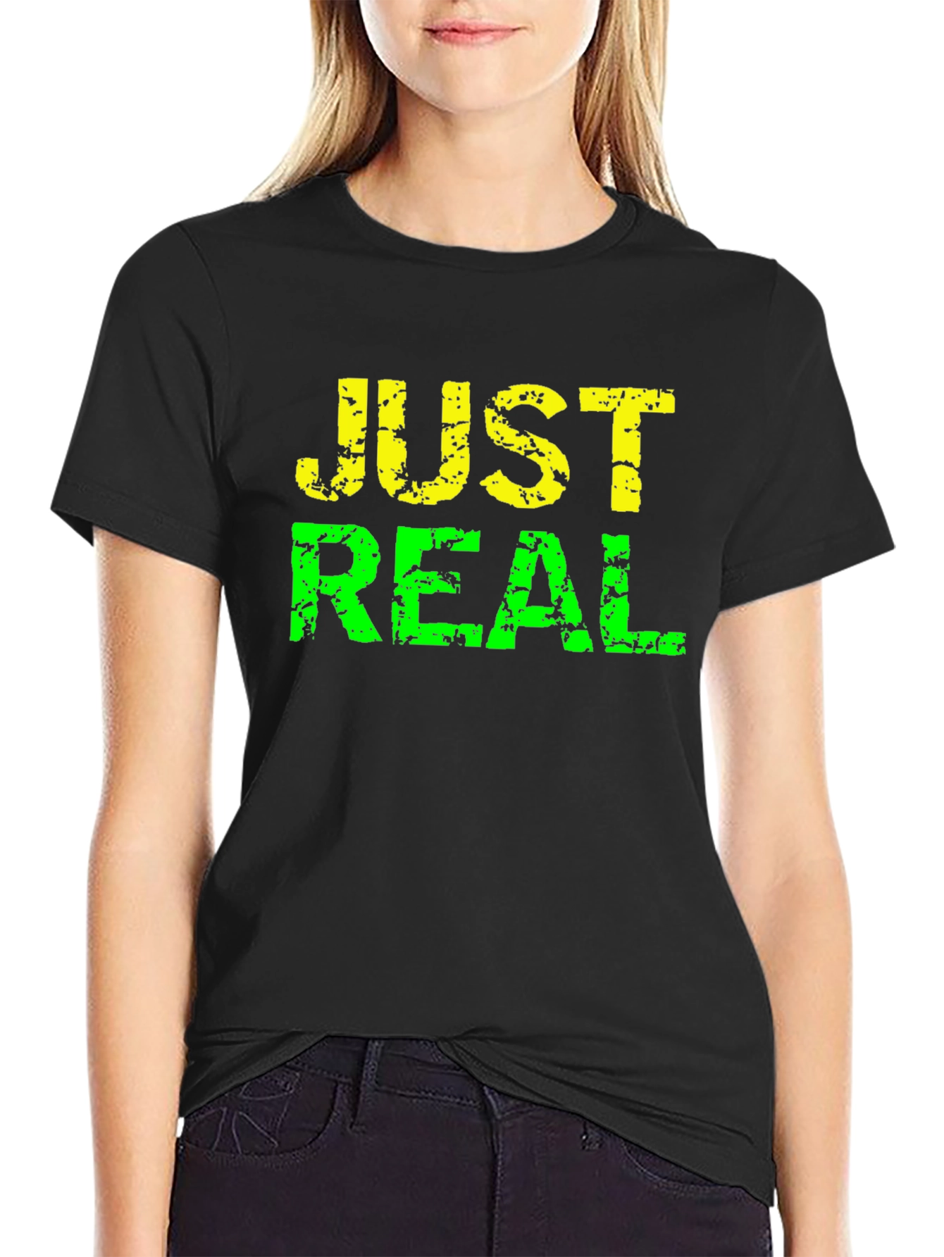 Just Real Distressed Graphic Tee