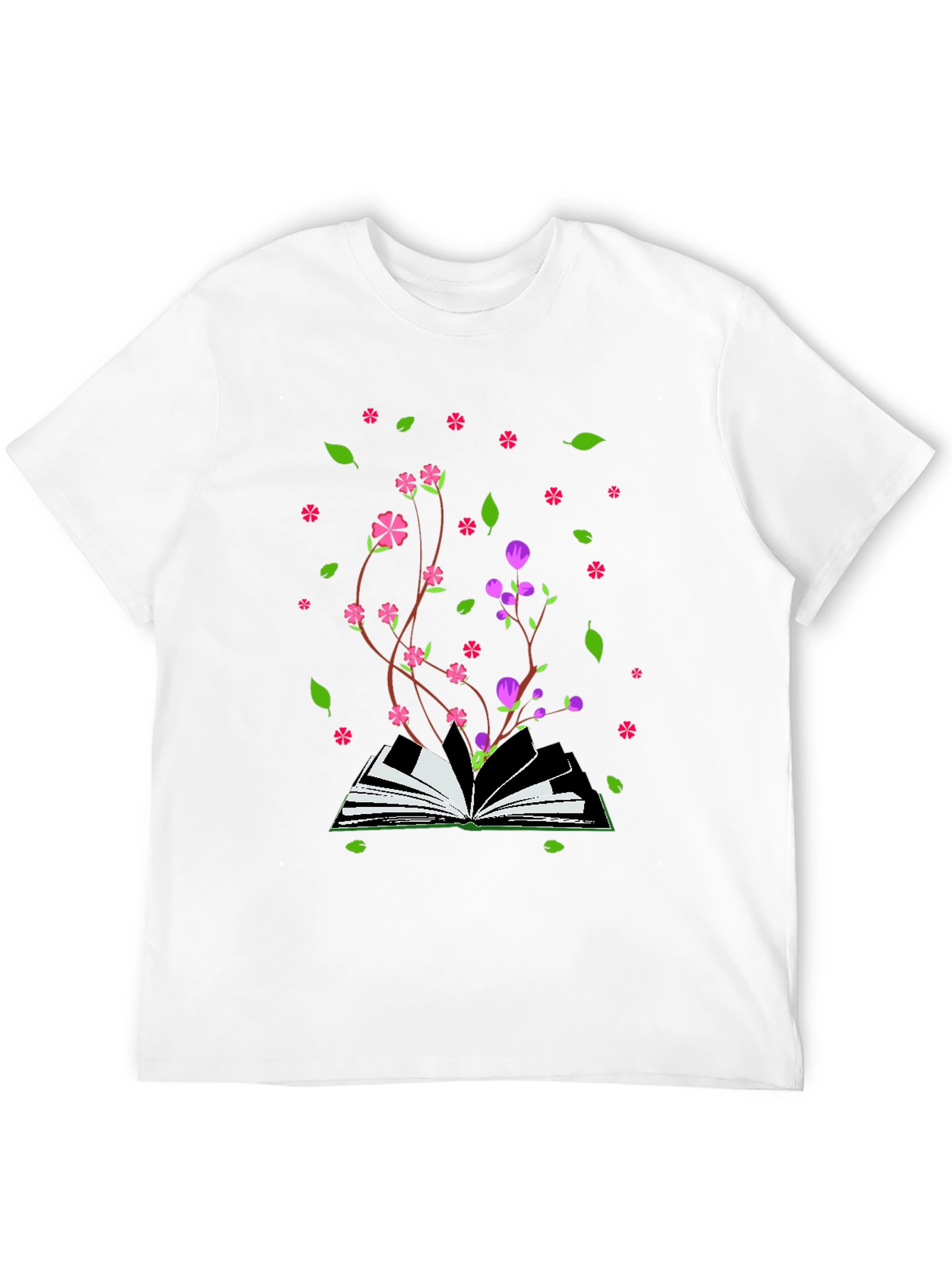 Blooming Book T-Shirt - Nature Inspired Design
