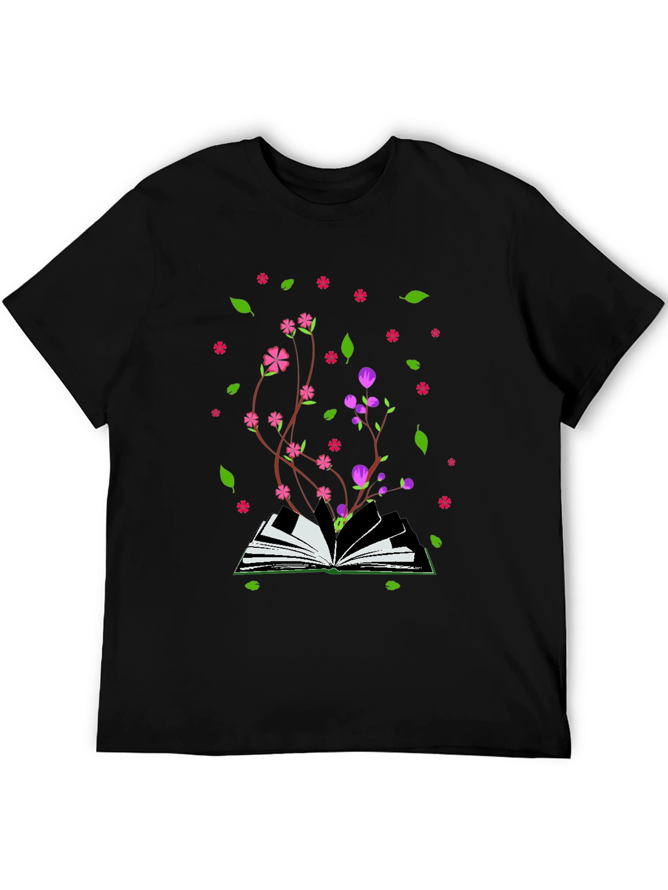 Blooming Book T-Shirt - Nature Inspired Design