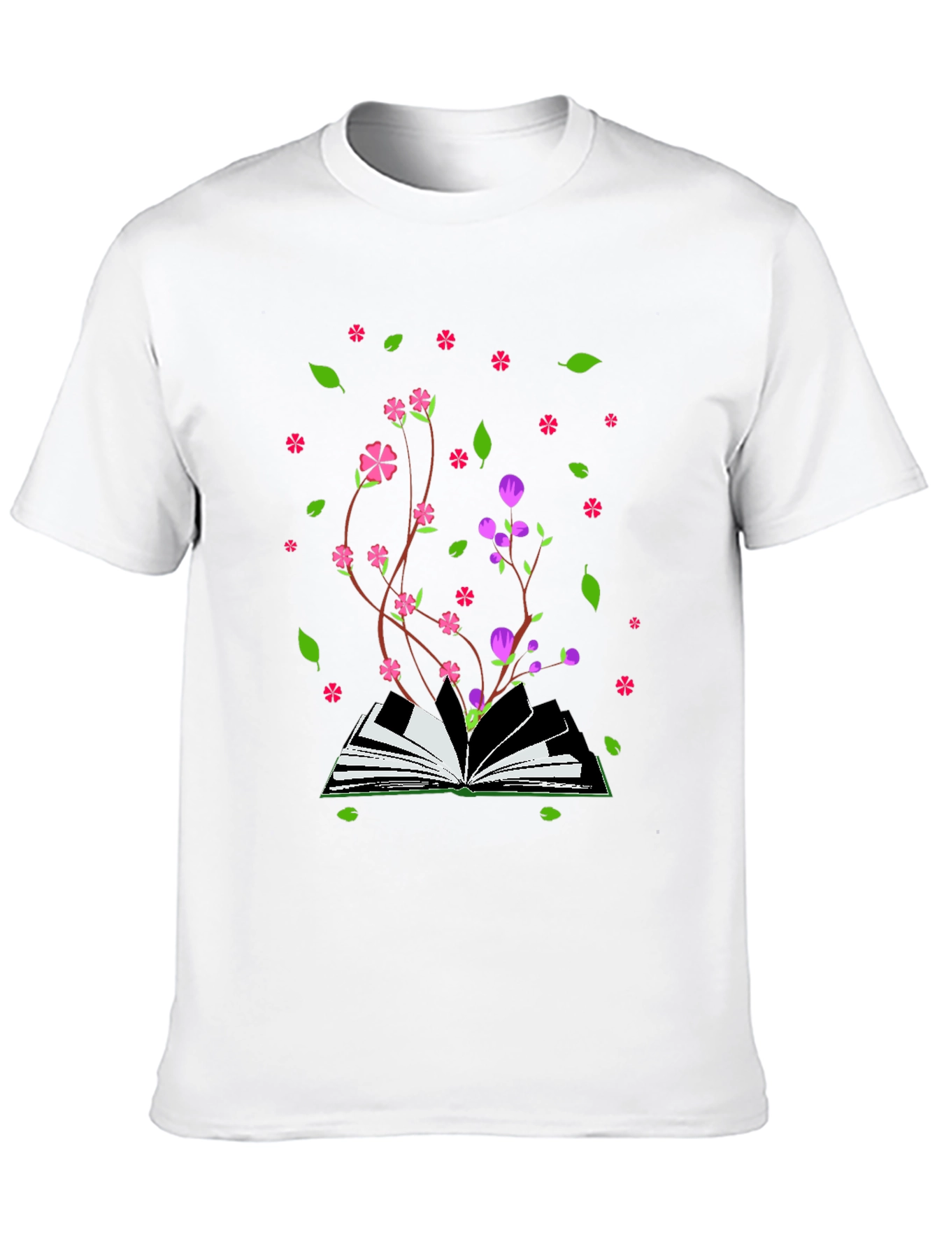 Blooming Book T-Shirt - Nature Inspired Design