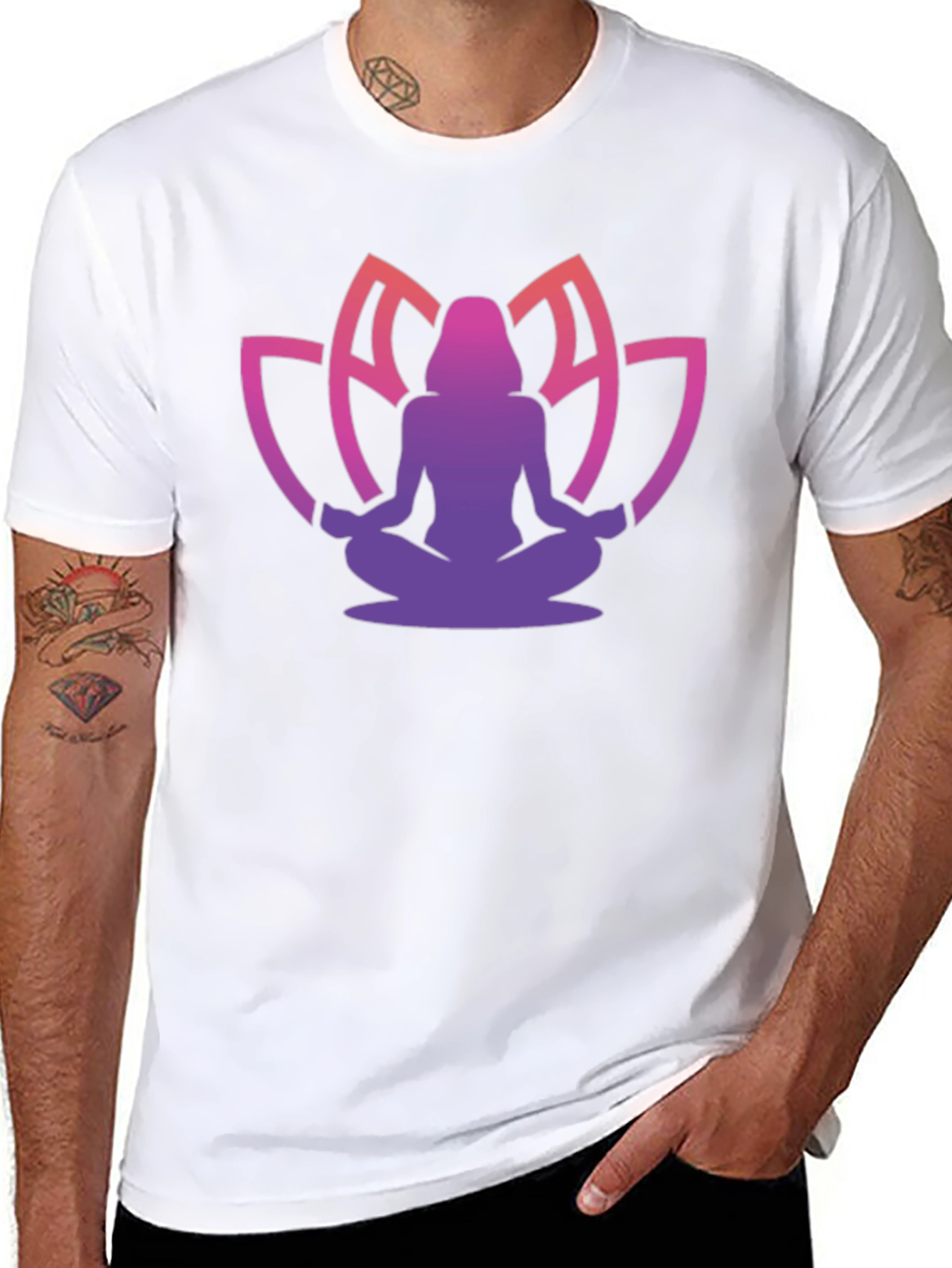 Meditative Lotus T-Shirt - Black