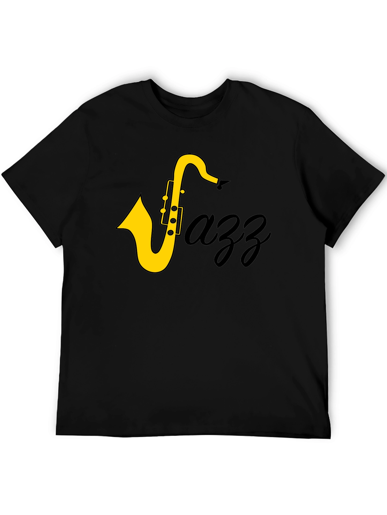 Jazz Saxophone Black T-Shirt - Cool Music Tee