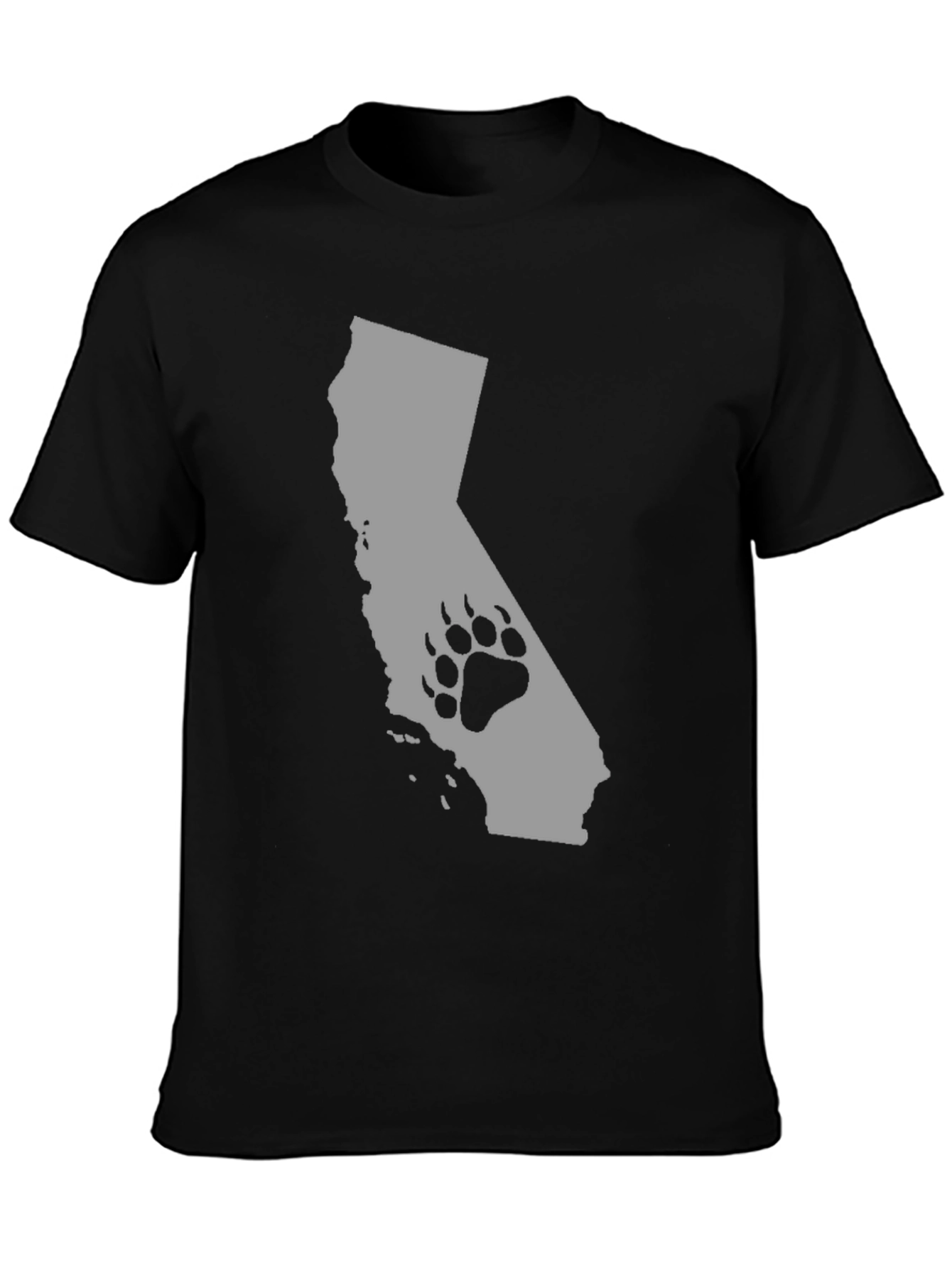 California Bear Paw Print Graphic T-Shirt