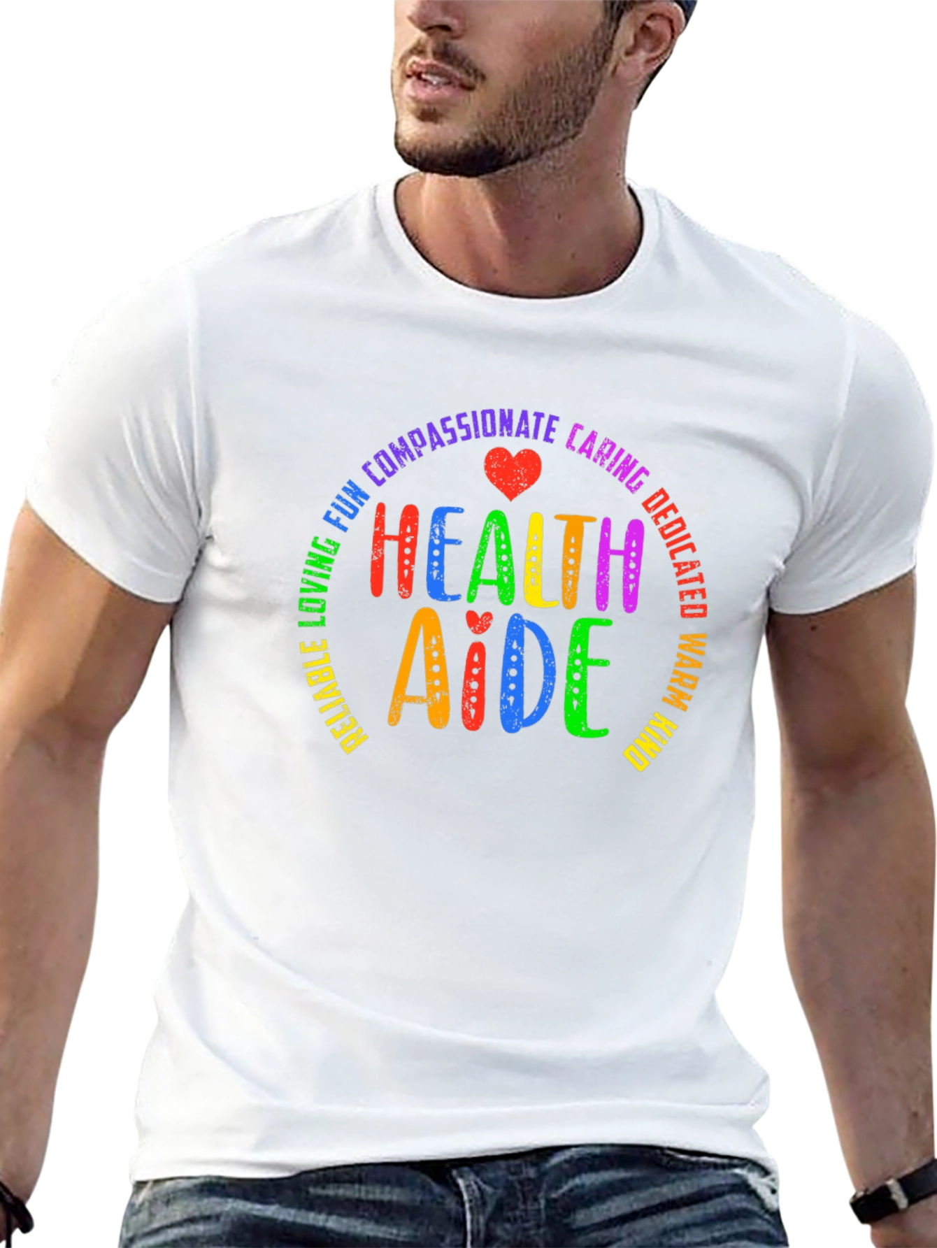 Health Aide Rainbow Graphic T-Shirt