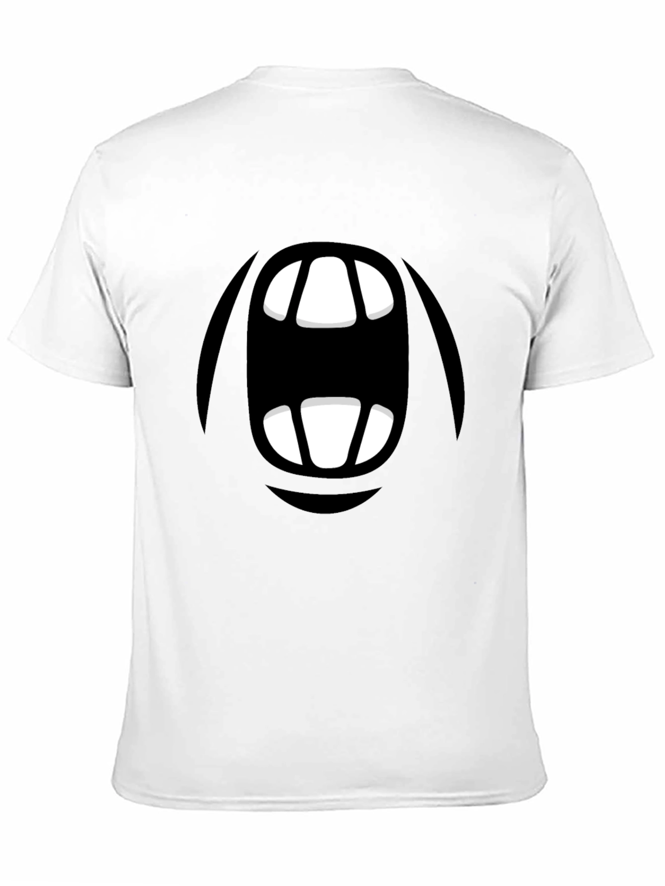 Cartoon Monster Mouth Graphic Black T-Shirt