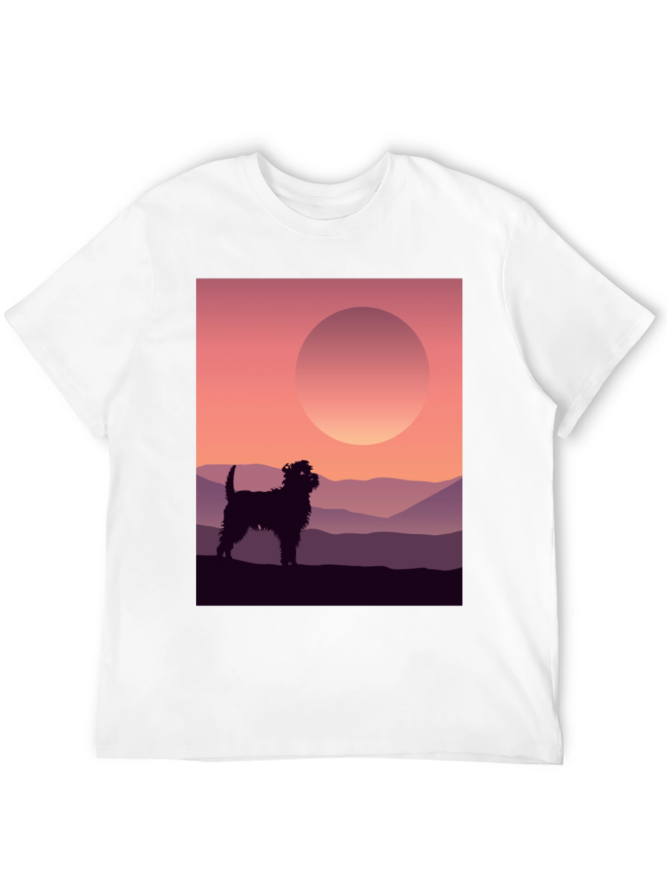 Dog Silhouette Sunset Graphic Tee