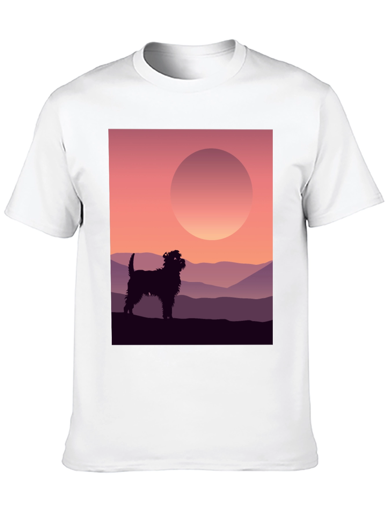 Dog Silhouette Sunset Graphic Tee