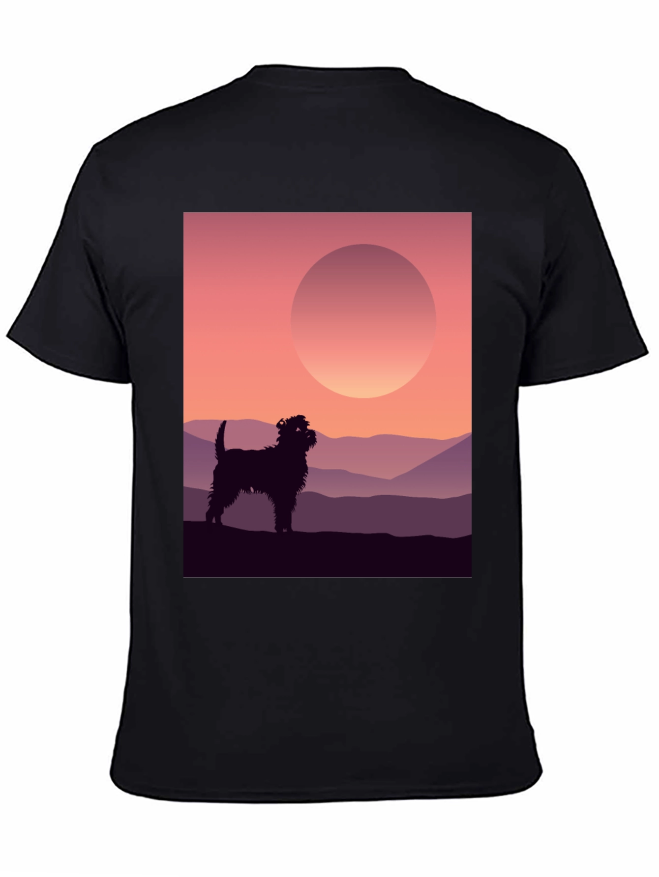 Dog Silhouette Sunset Graphic Tee