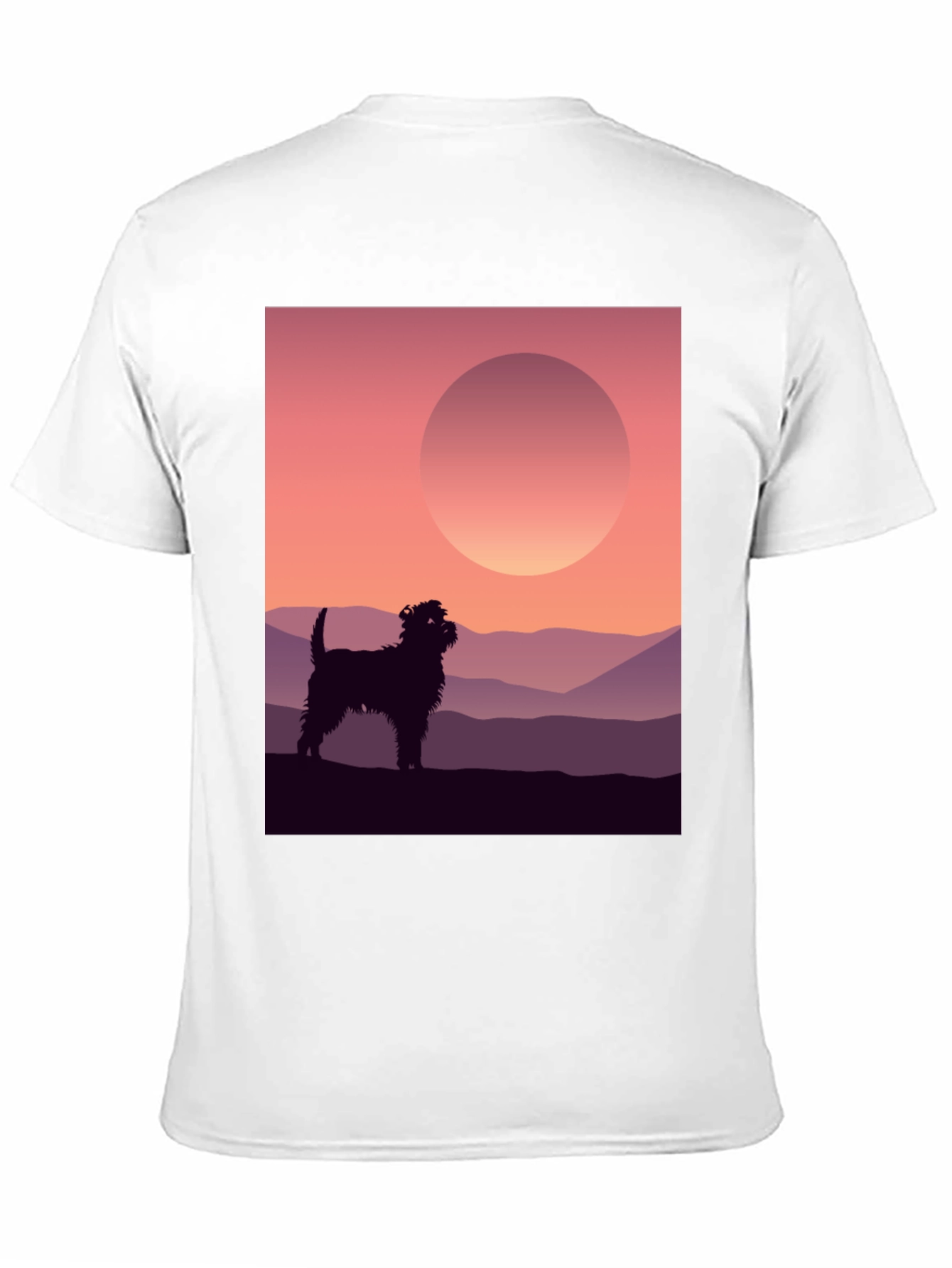 Dog Silhouette Sunset Graphic Tee
