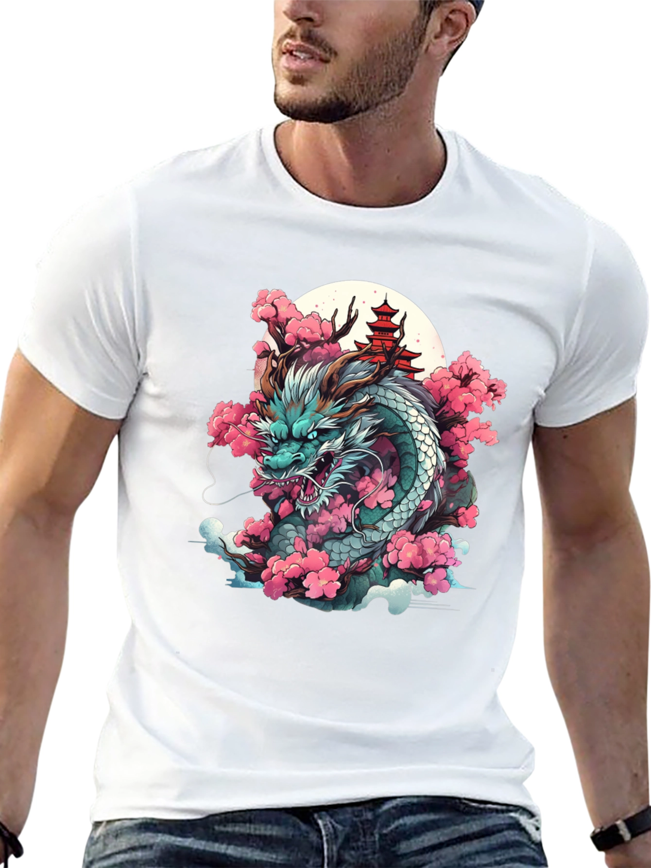 Dragon & Cherry Blossom Graphic Tee