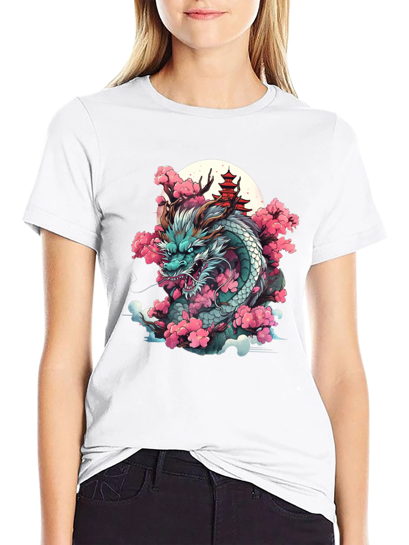 Dragon & Cherry Blossom Graphic Tee