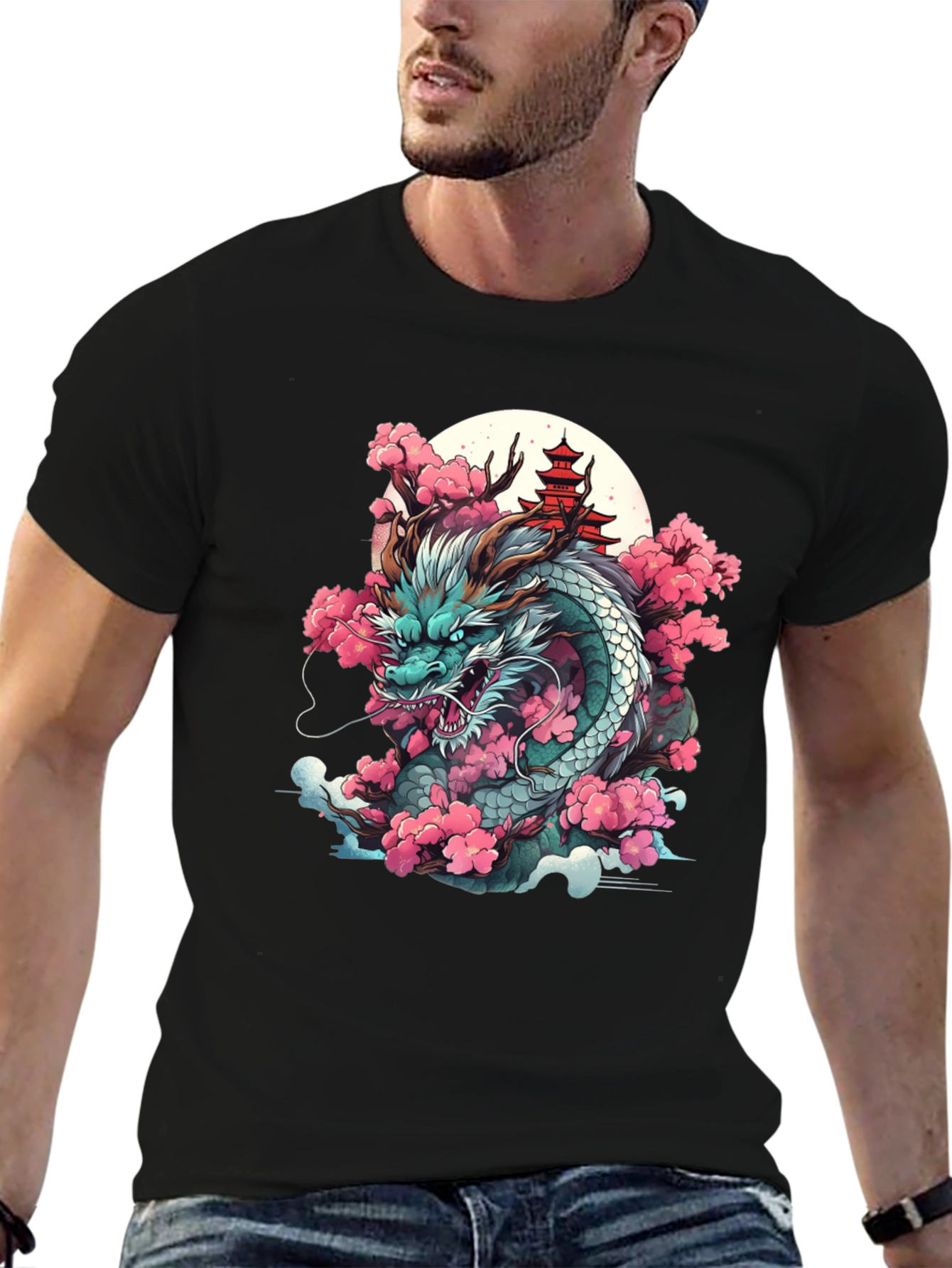 Dragon & Cherry Blossom Graphic Tee