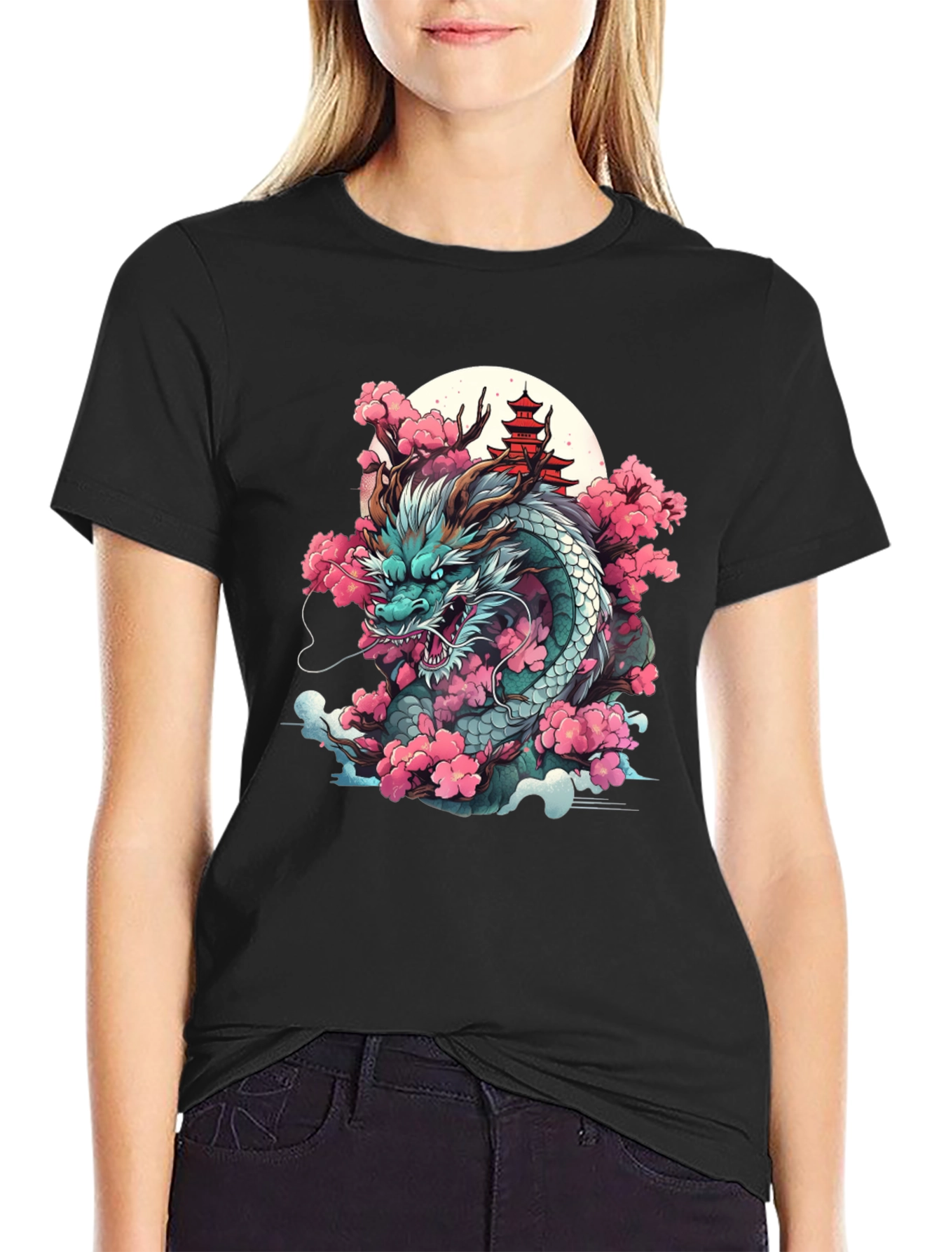 Dragon & Cherry Blossom Graphic Tee