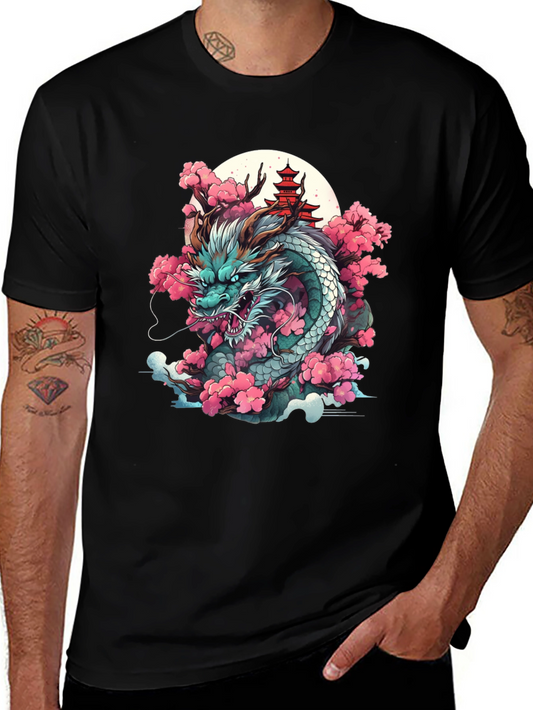 Dragon & Cherry Blossom Graphic Tee
