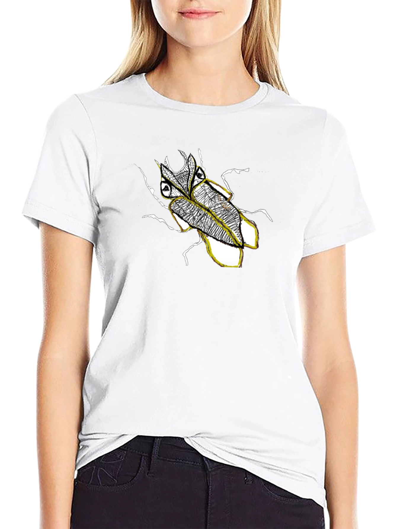 Black Graphic Tee - Beetle Design