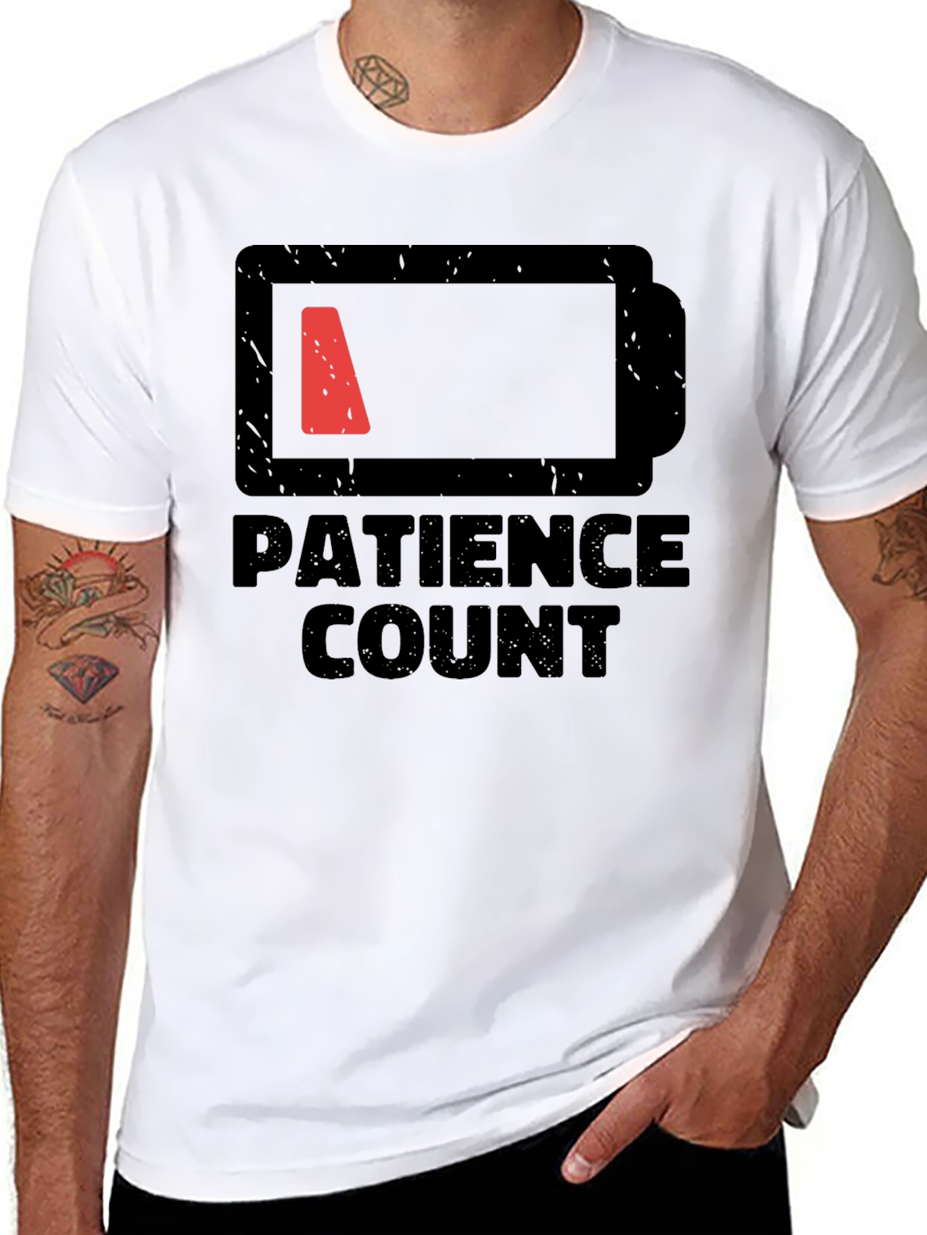 Patience Count Low Battery Graphic Tee