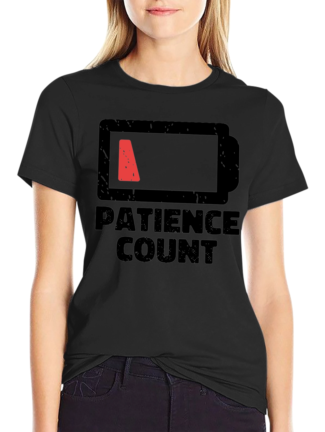 Patience Count Low Battery Graphic Tee