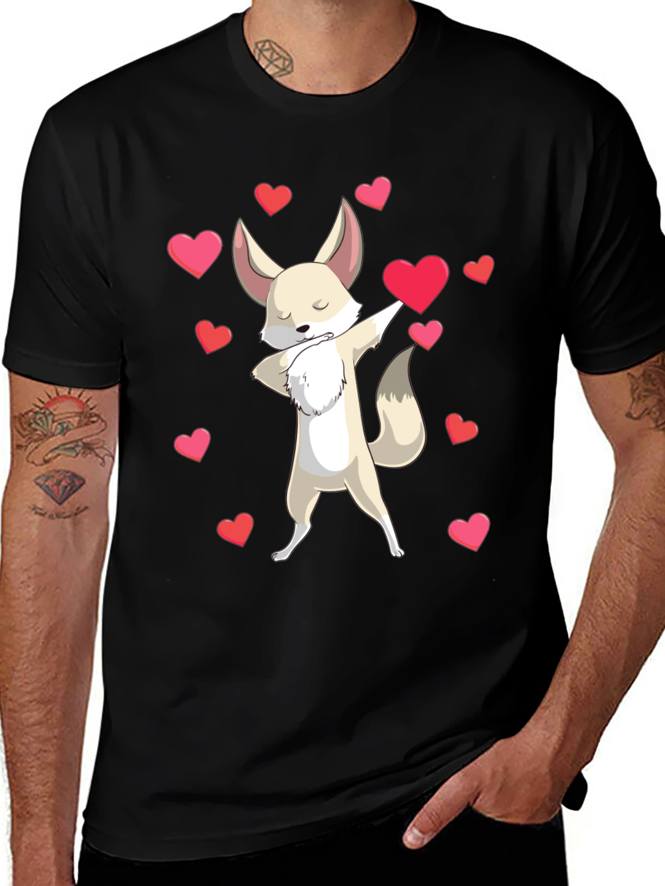 Dabbing Fox Valentines Day T-Shirt