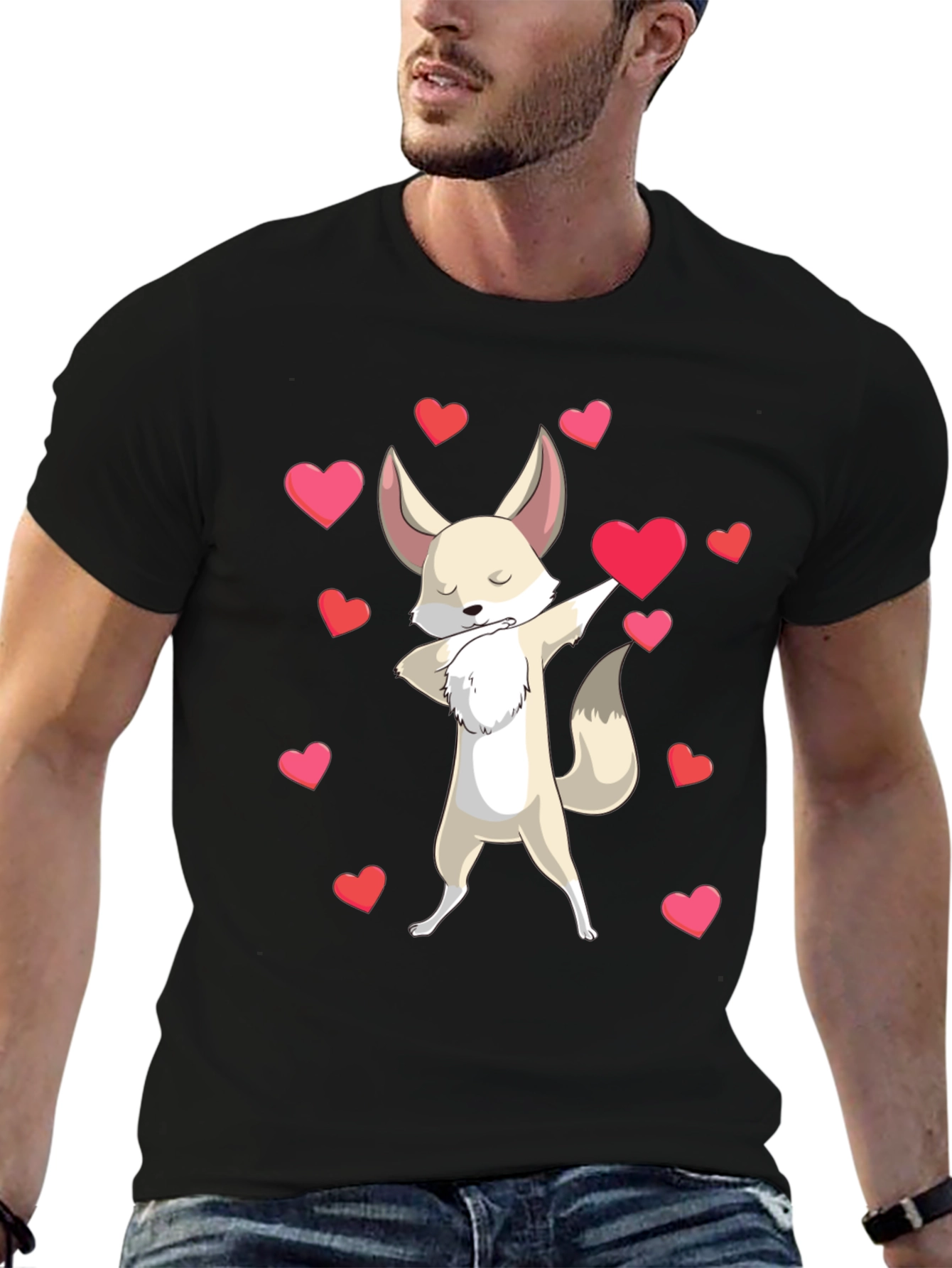 Dabbing Fox Valentines Day T-Shirt