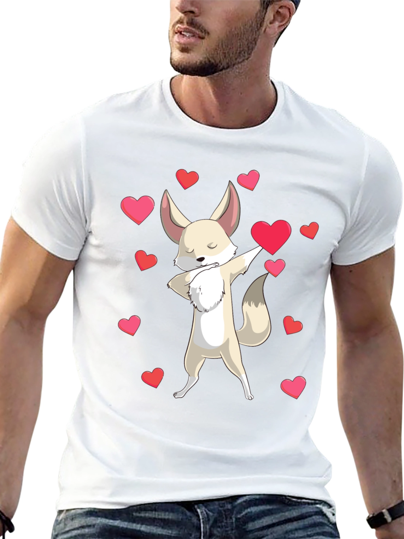 Dabbing Fox Valentines Day T-Shirt