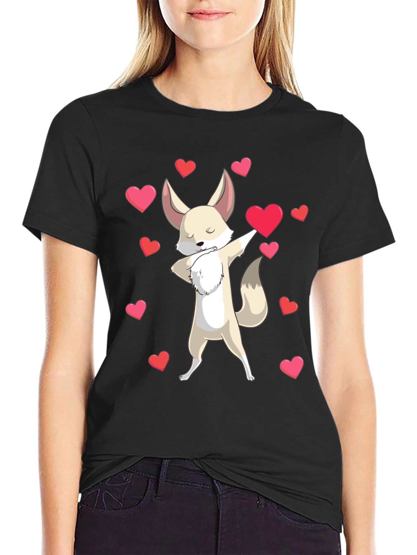 Dabbing Fox Valentines Day T-Shirt