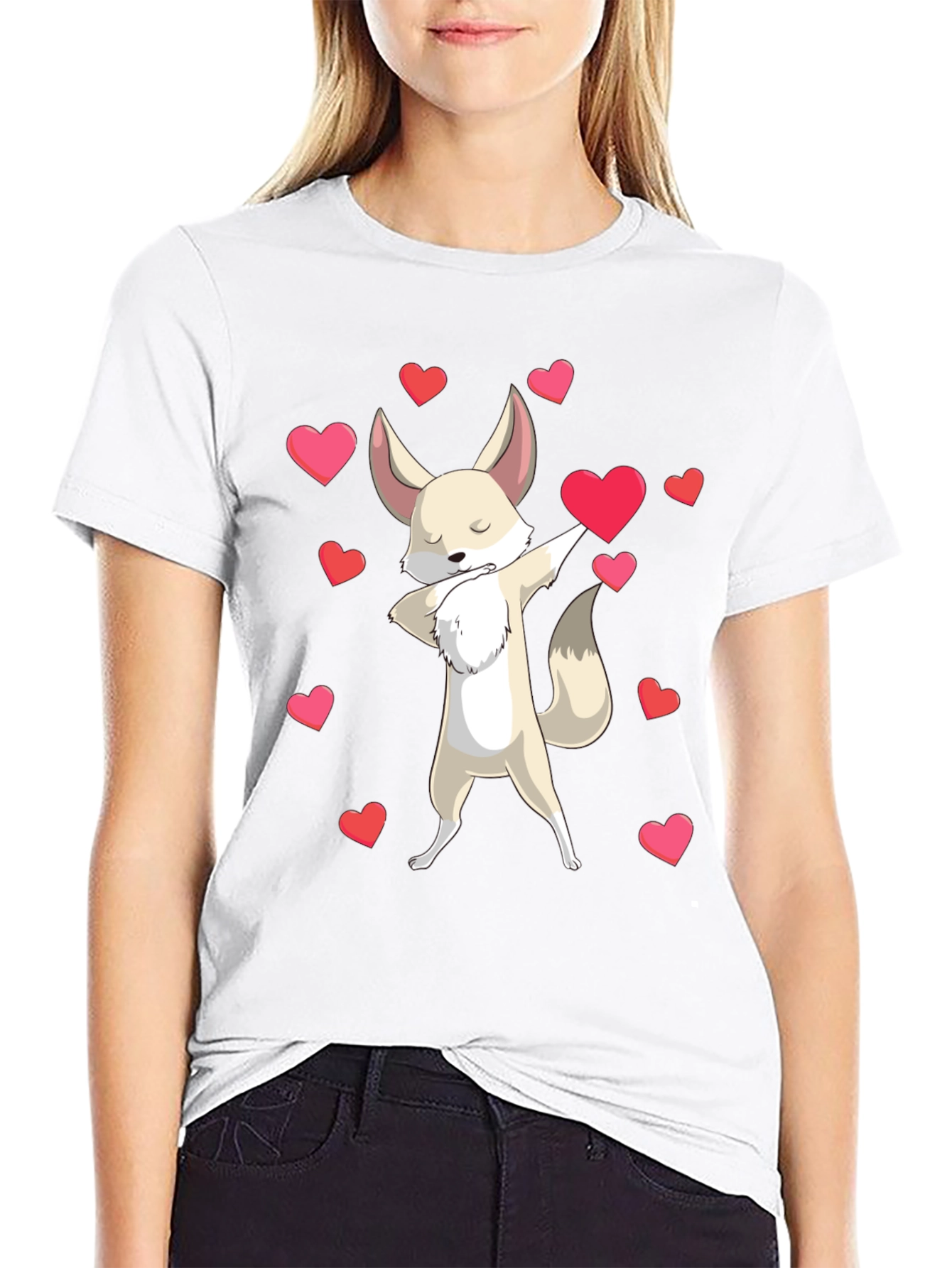 Dabbing Fox Valentines Day T-Shirt