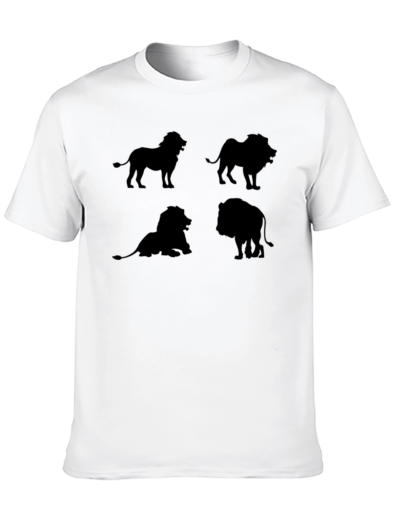 Lion Silhouette Graphic Black T-Shirt