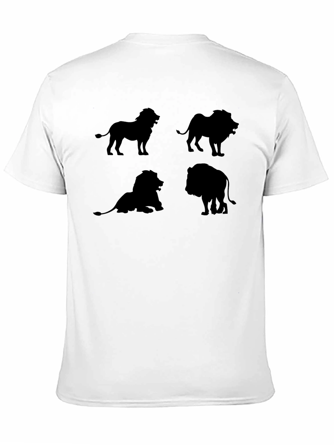Lion Silhouette Graphic Black T-Shirt