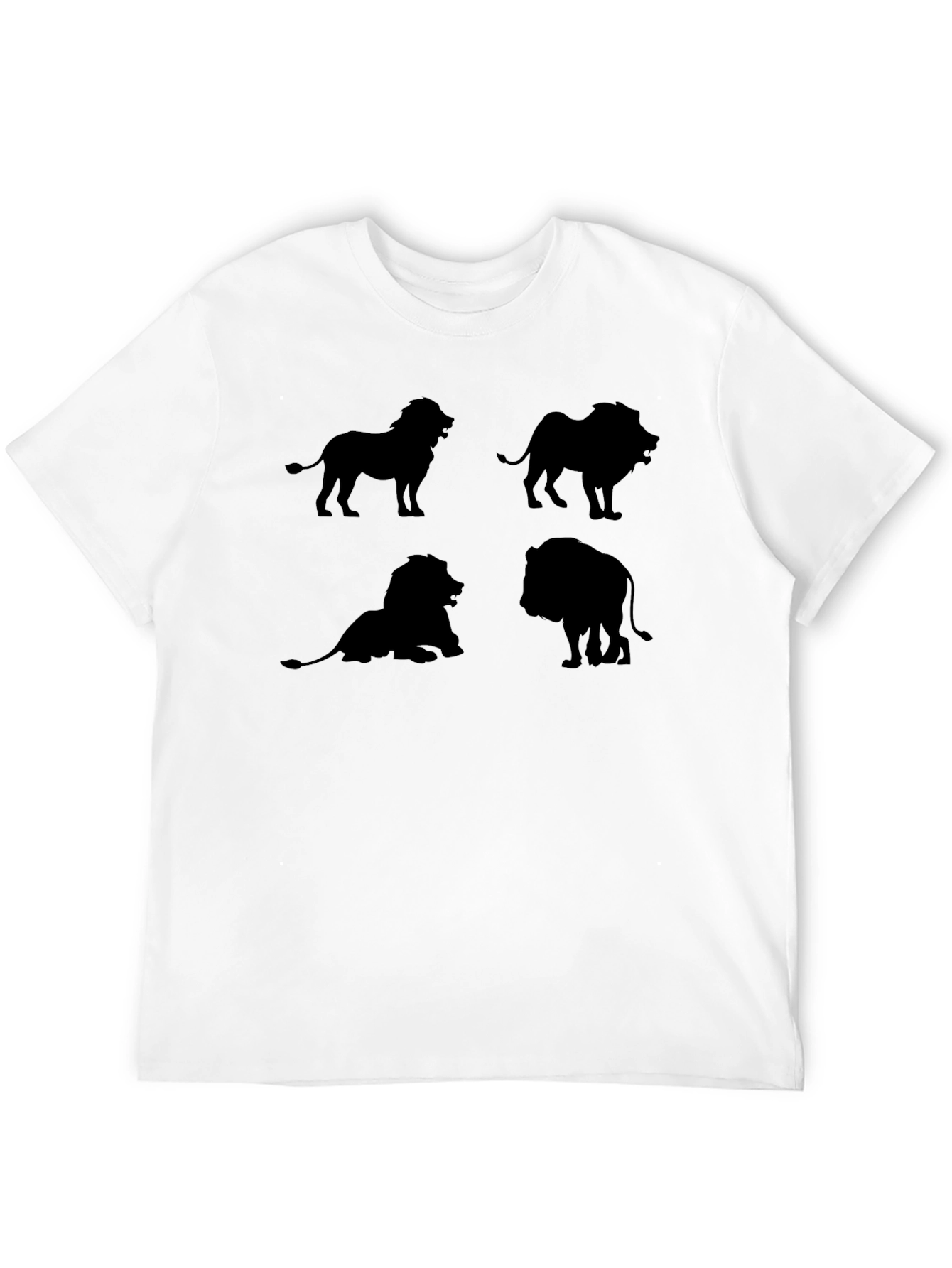 Lion Silhouette Graphic Black T-Shirt