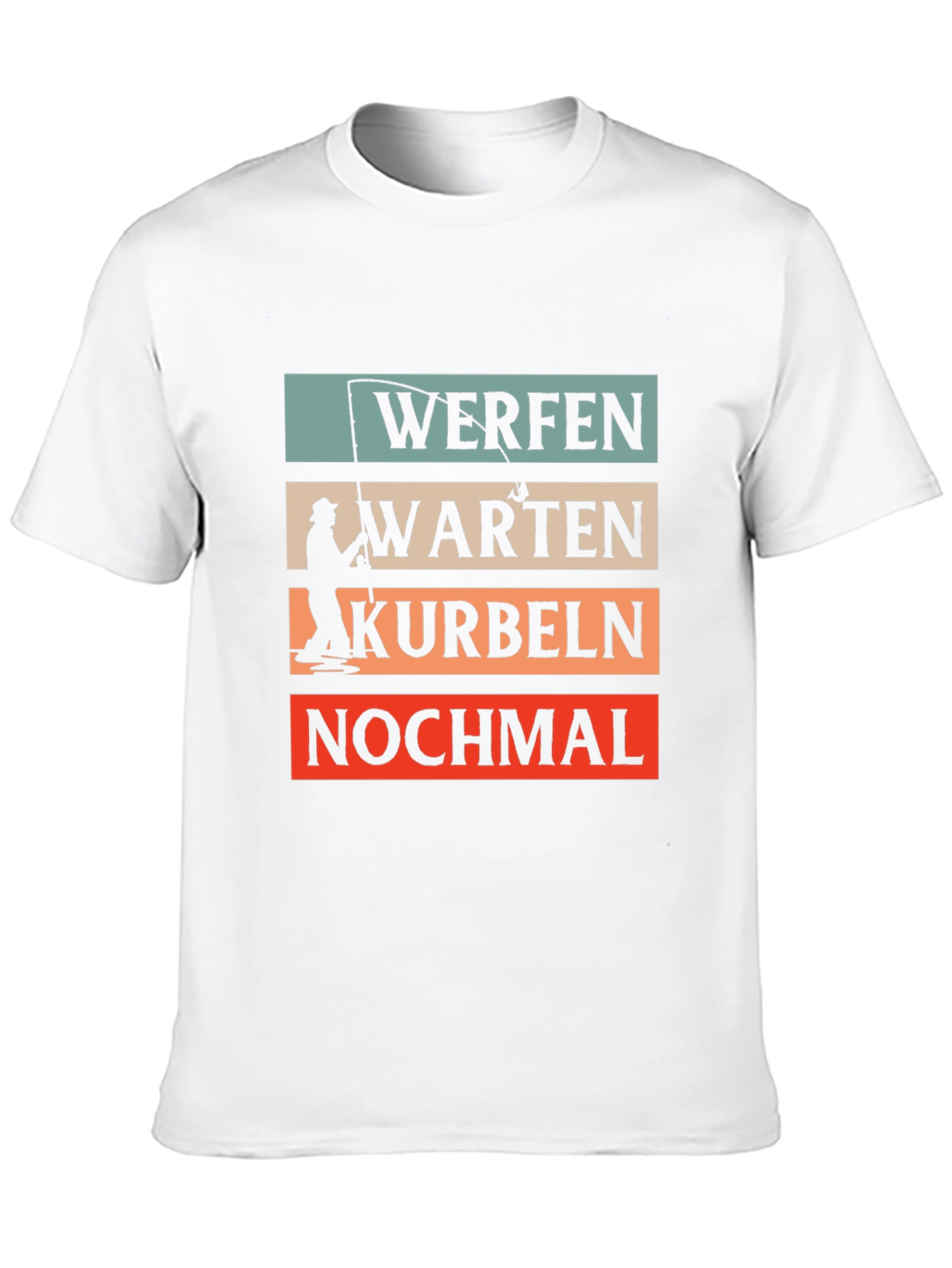 Fishing Themed Graphic T-Shirt - Werfen Warten Kurbeln