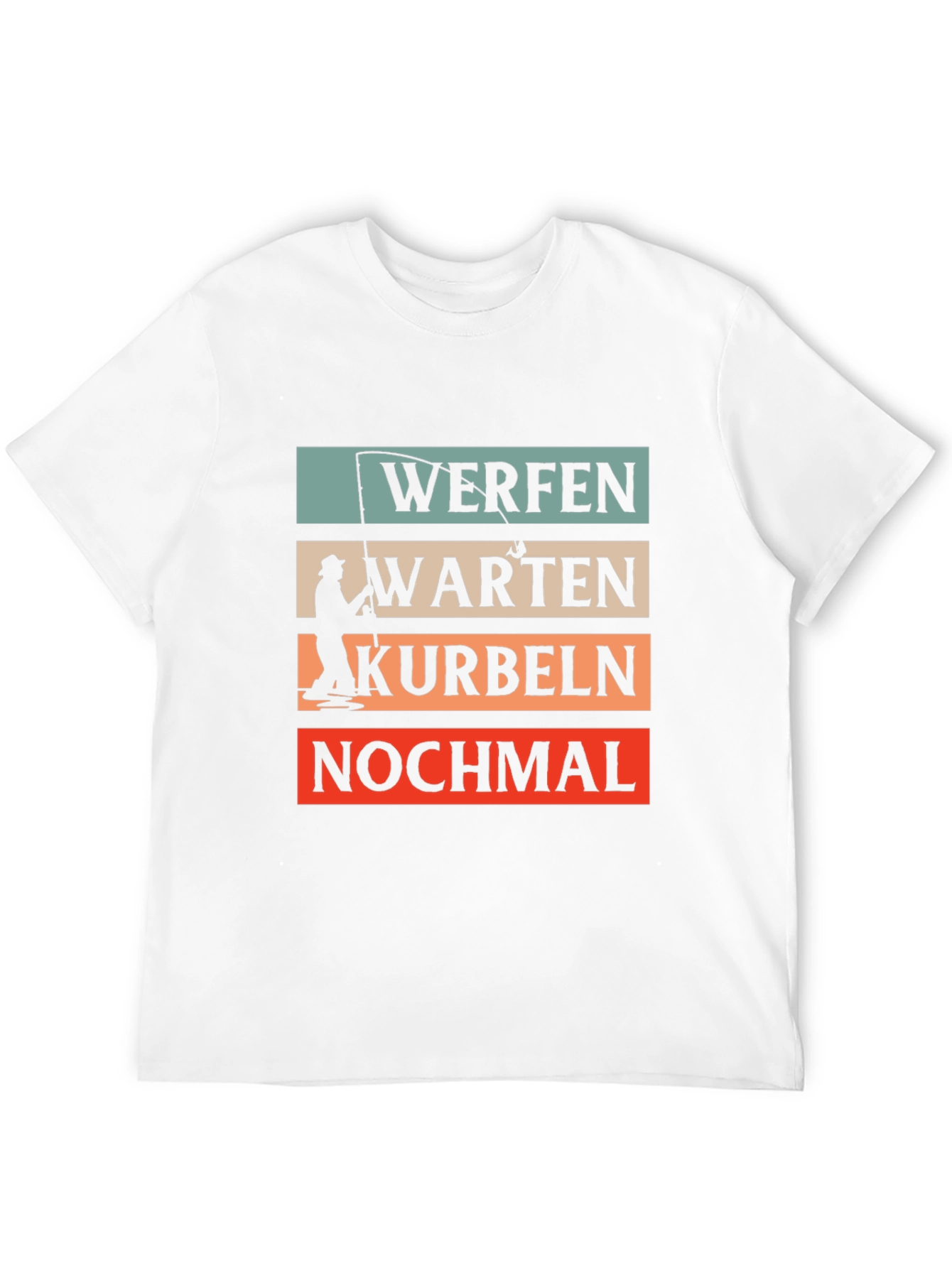 Fishing Themed Graphic T-Shirt - Werfen Warten Kurbeln