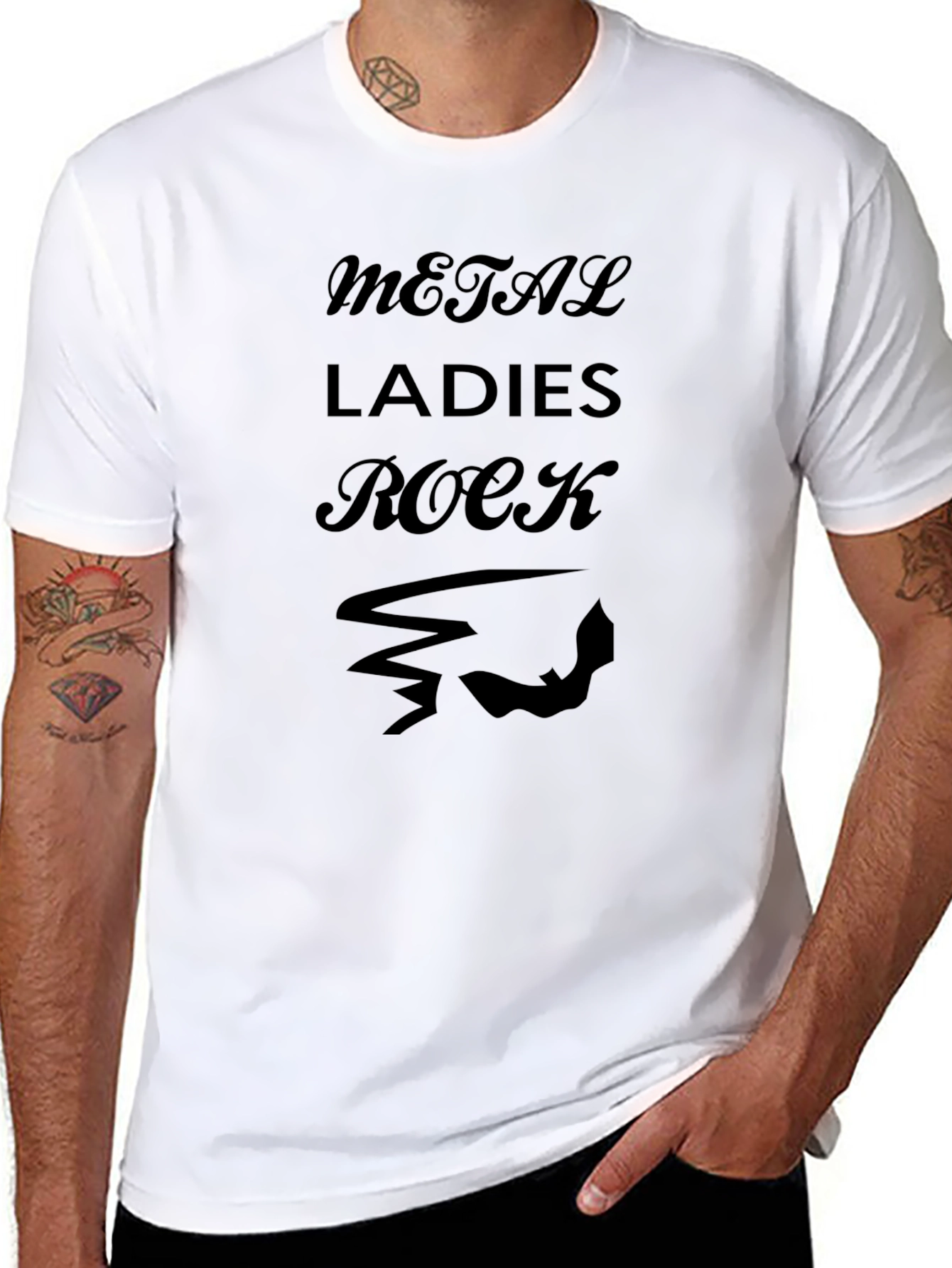 Metal Ladies Rock Graphic Tee - Black