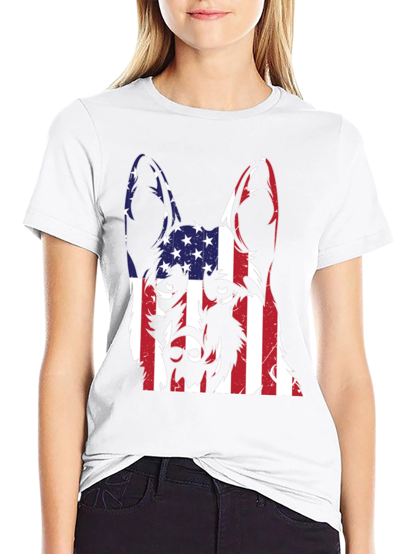 Patriotic German Shepherd Mens Graphic Tee