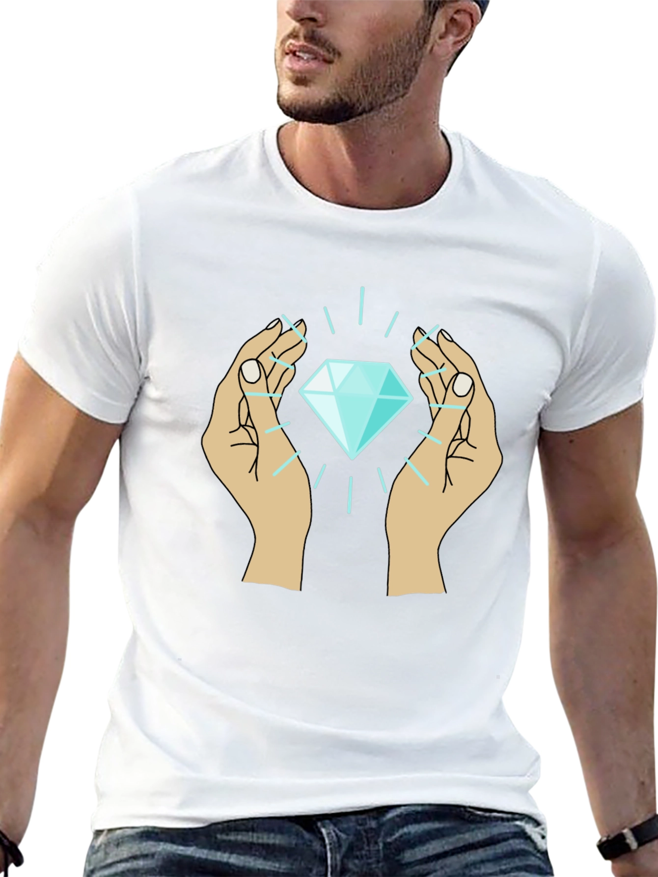 Diamond Hands Graphic Tee - Unique Design