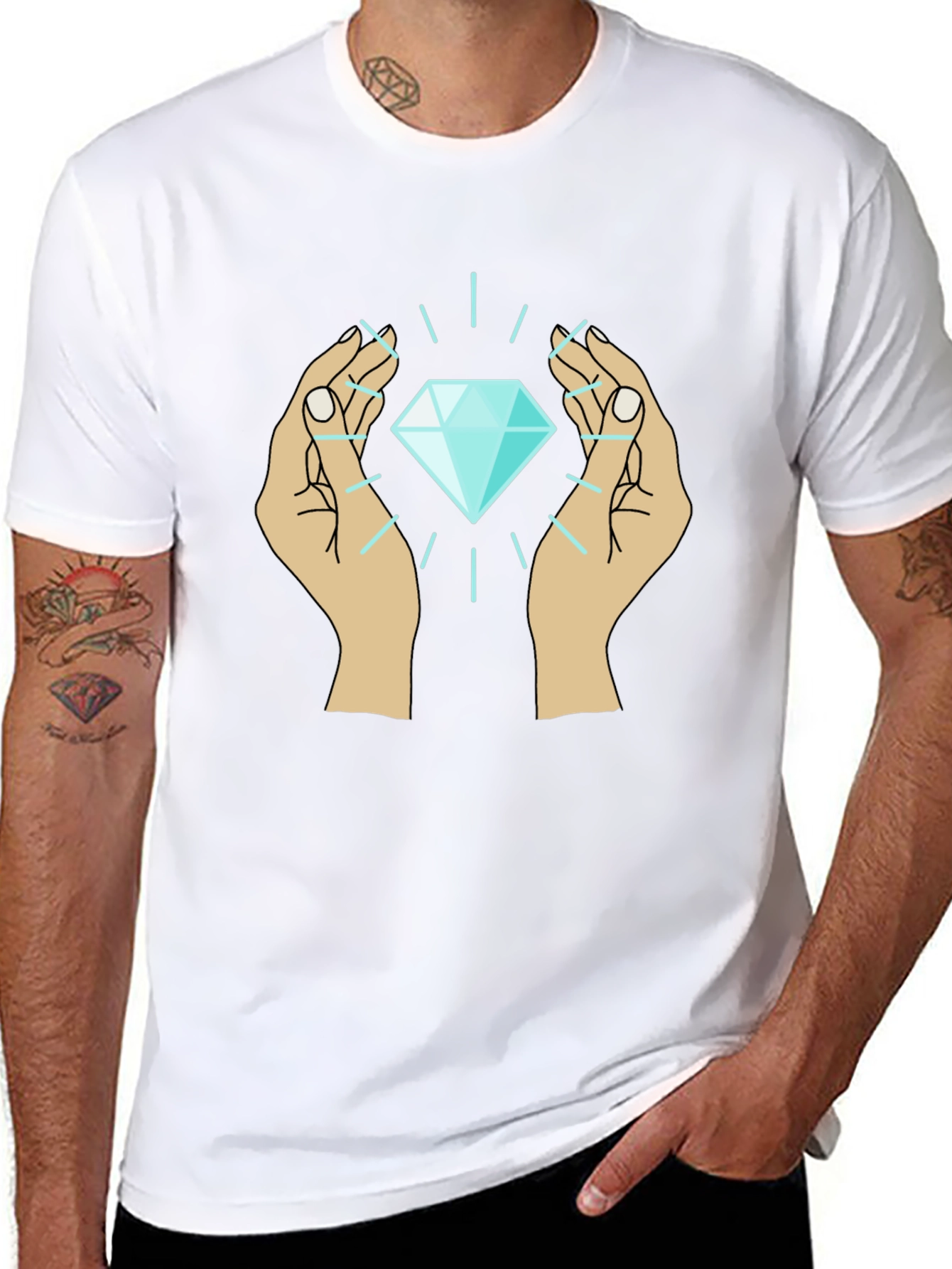 Diamond Hands Graphic Tee - Unique Design