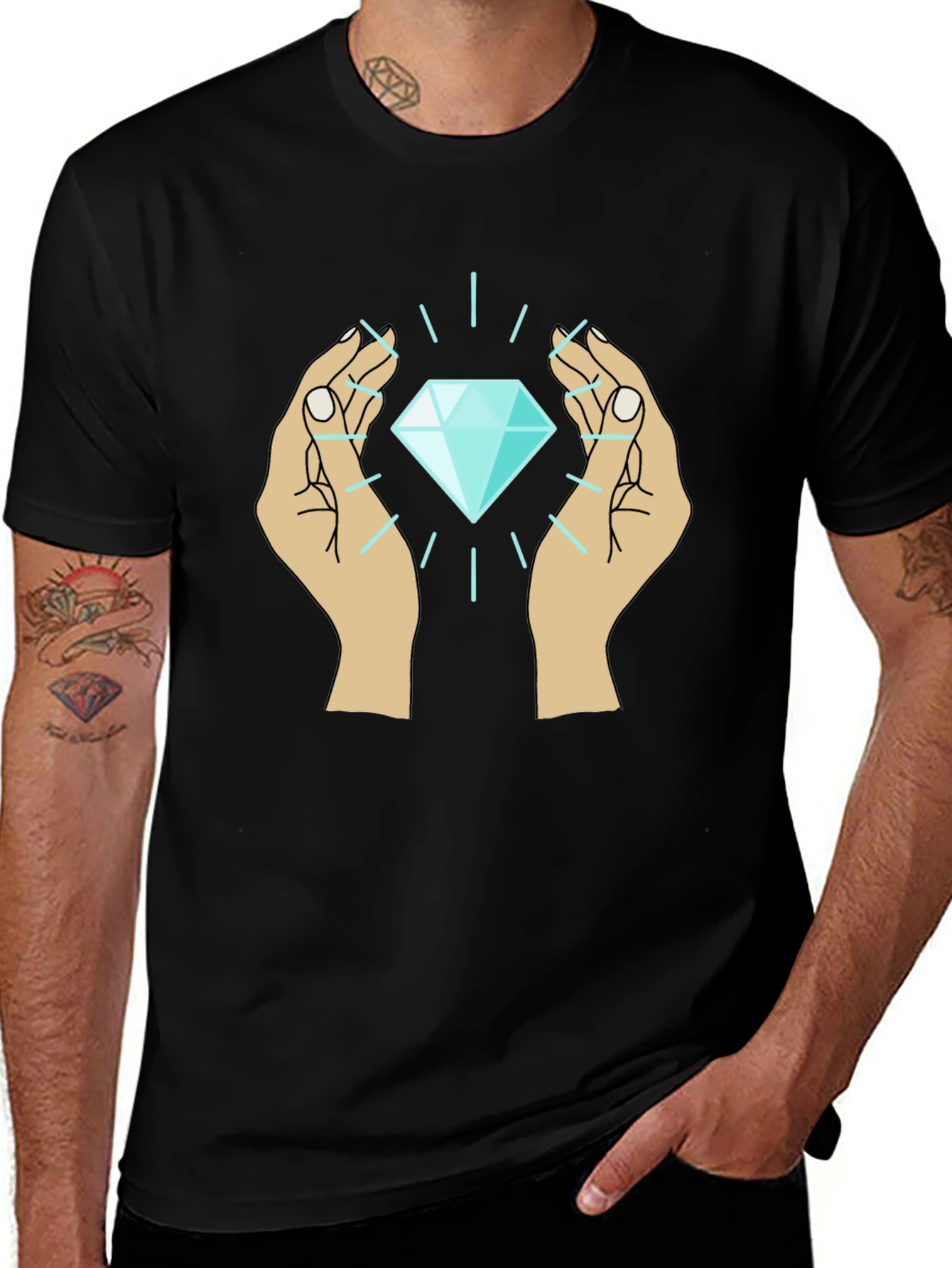 Diamond Hands Graphic Tee - Unique Design