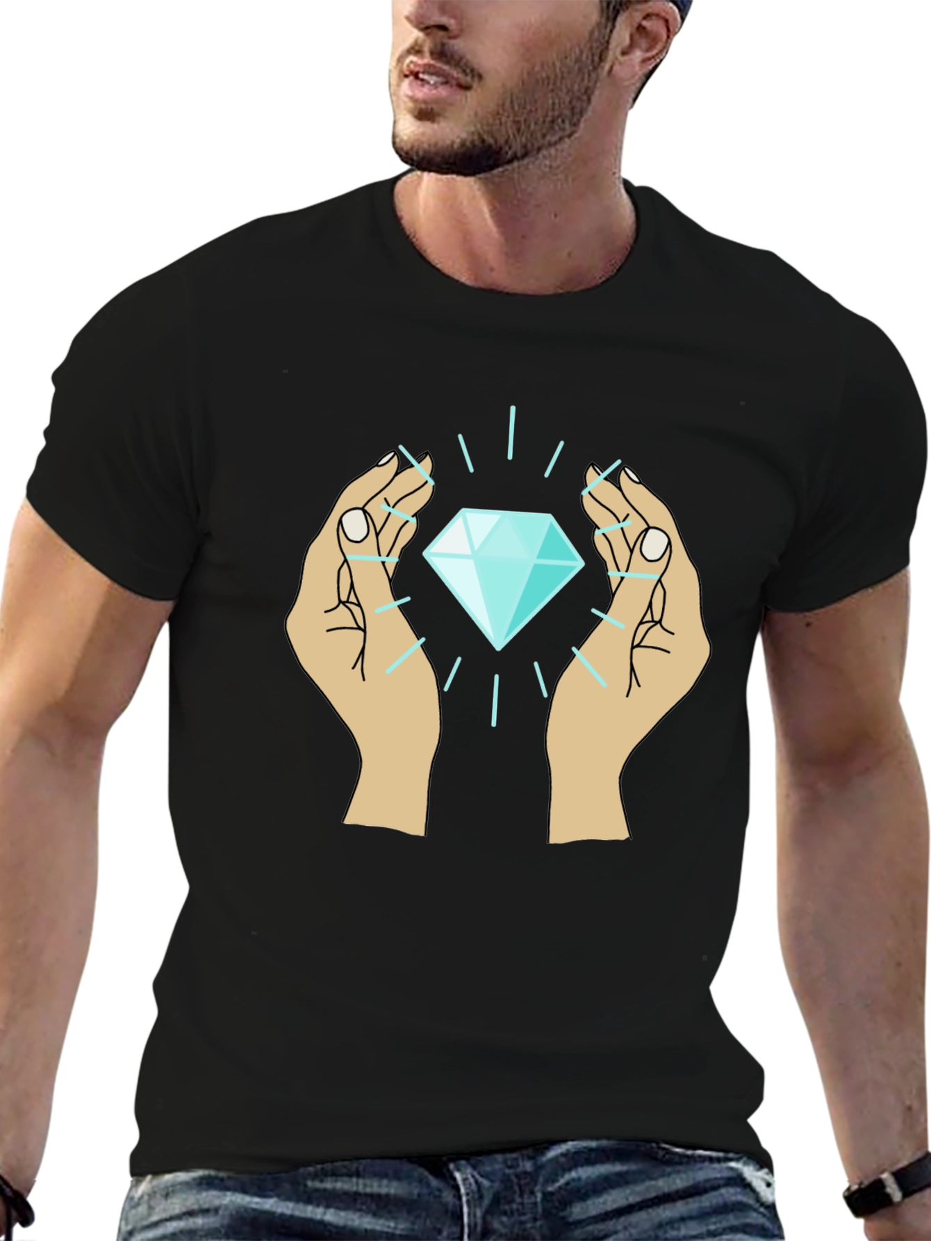 Diamond Hands Graphic Tee - Unique Design