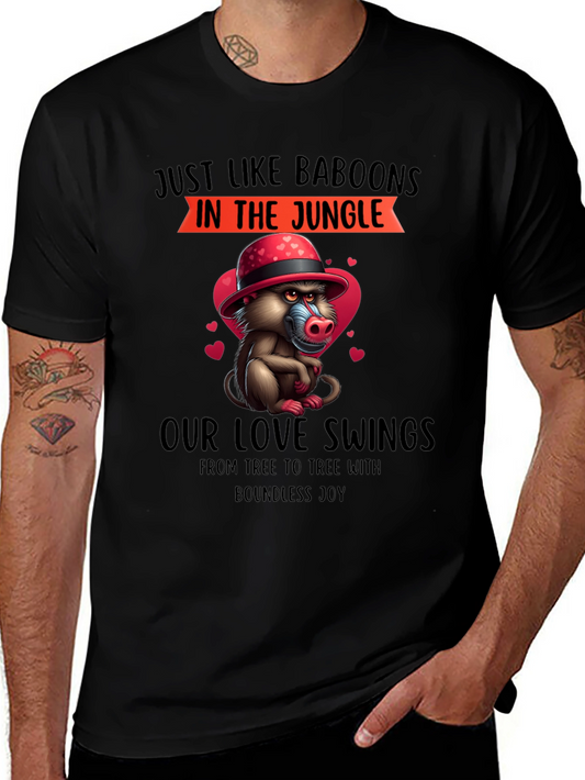 Baboon Love Swings T-Shirt - Jungle Romance Tee